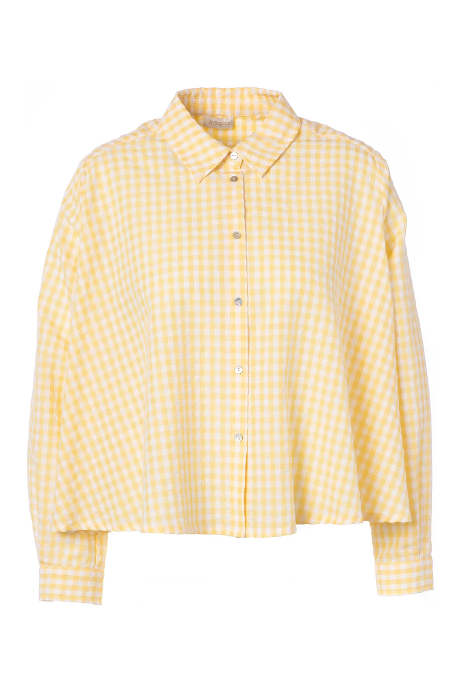 Dames blouse lange mouw geel