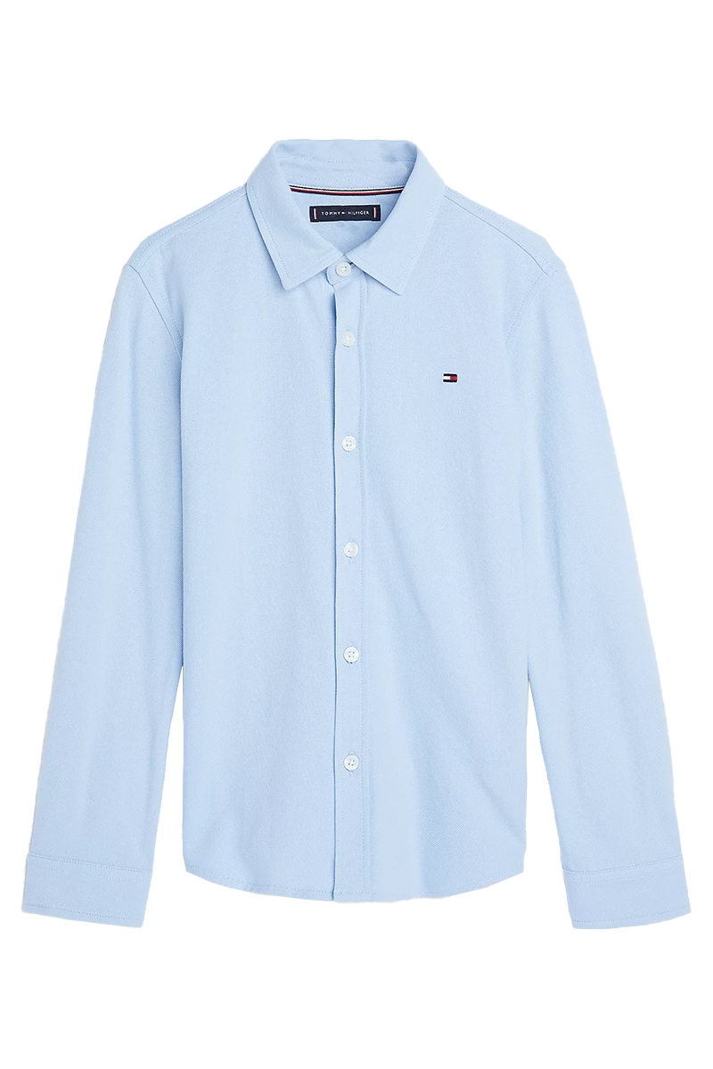 Tommy Hilfiger solid pique shirt Blauw-1 1