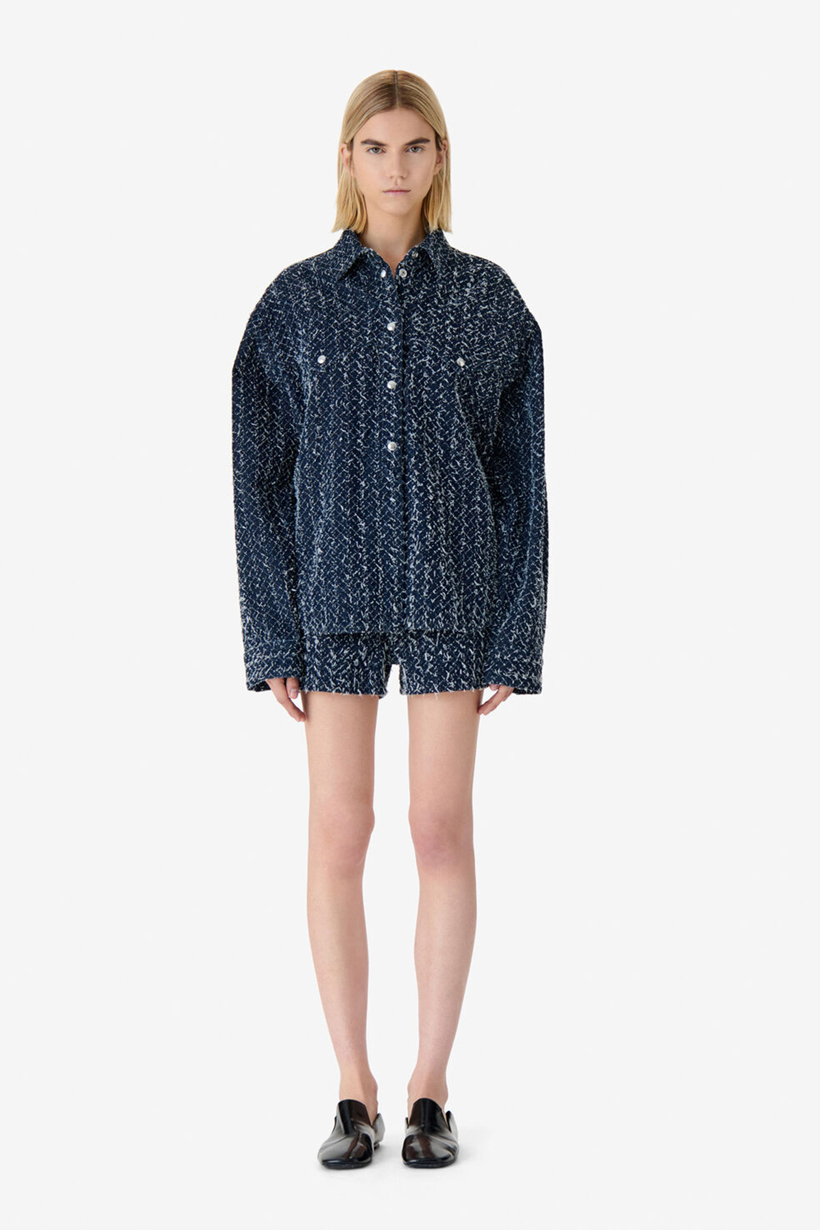 Dames blouse lange mouw blauw