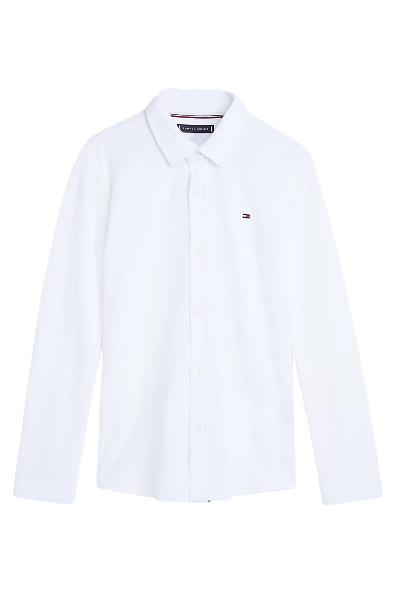 Tommy Hilfiger solid pique shirt Wit-1 1