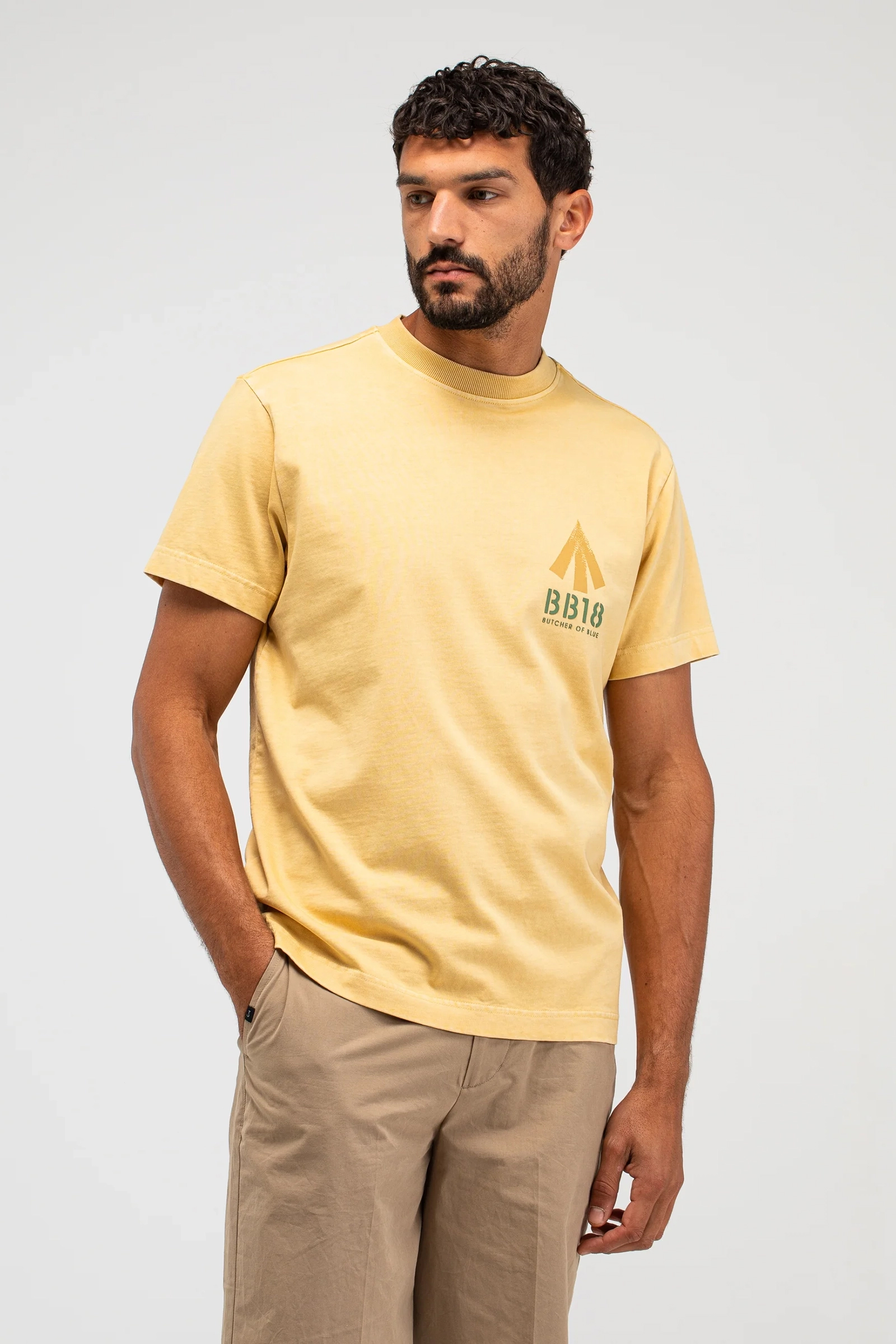 Heren t-shirt kortemouw geel
