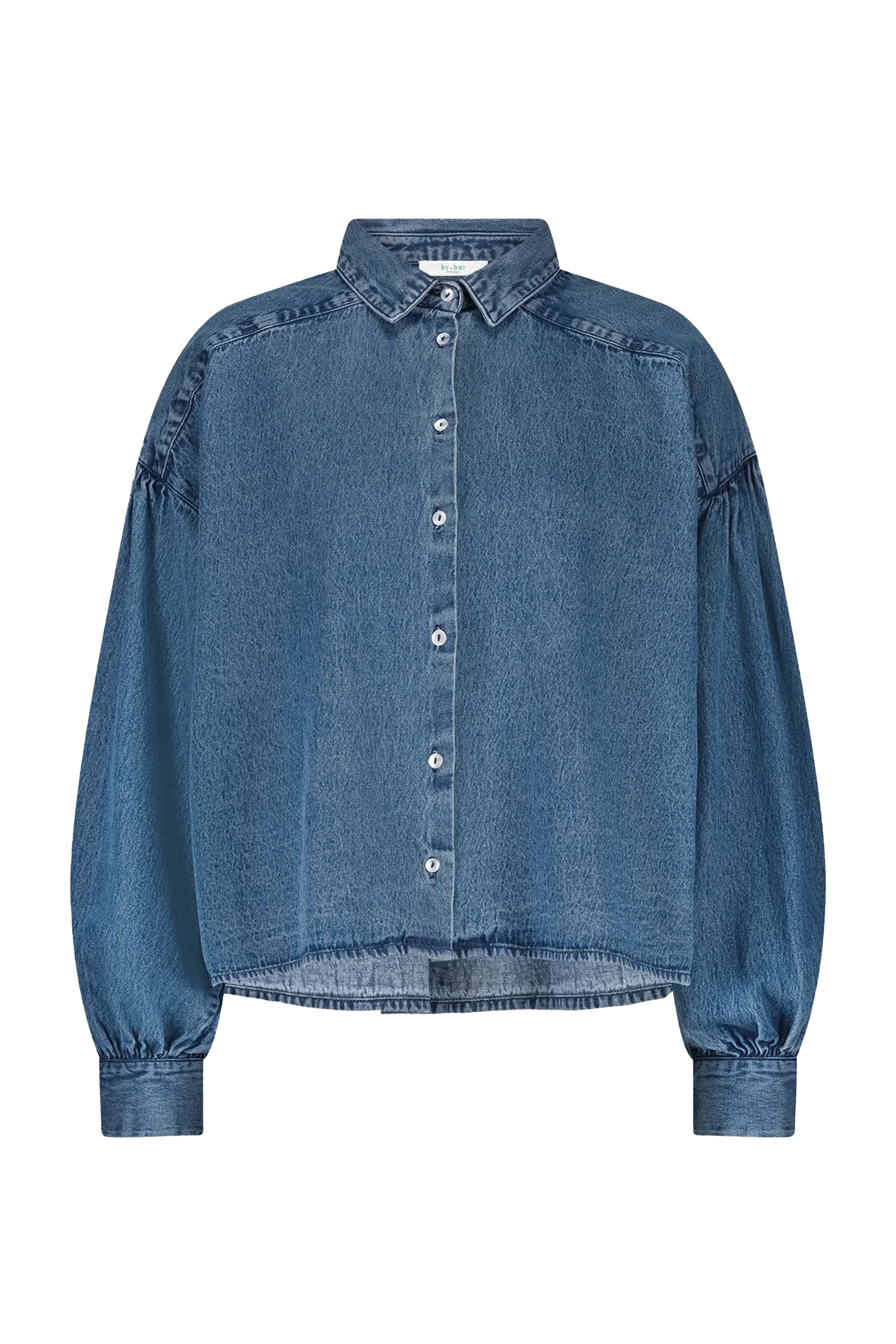Dames blouse lange mouw blauw