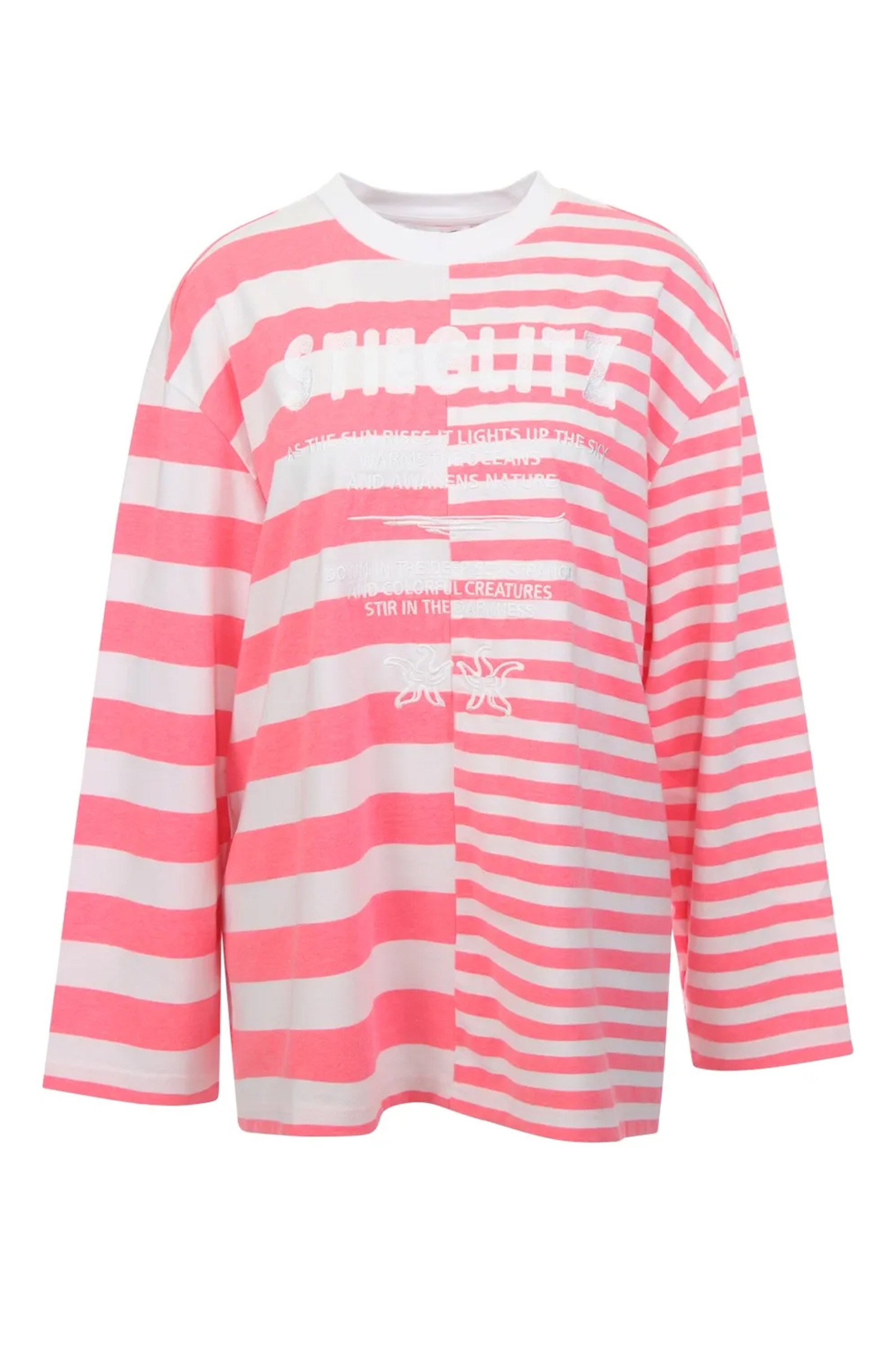 Dames t-shirt lange mouw rose