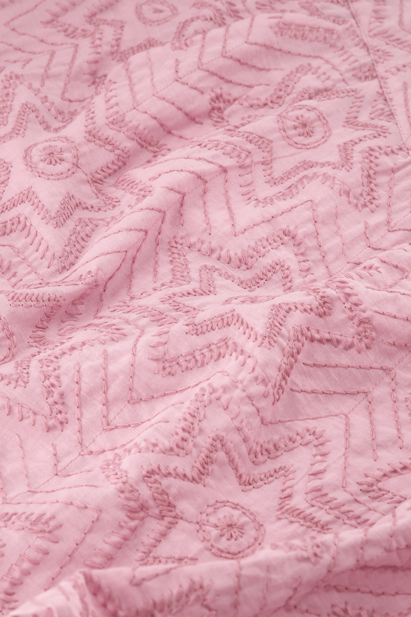Dames blouse lange mouw rose