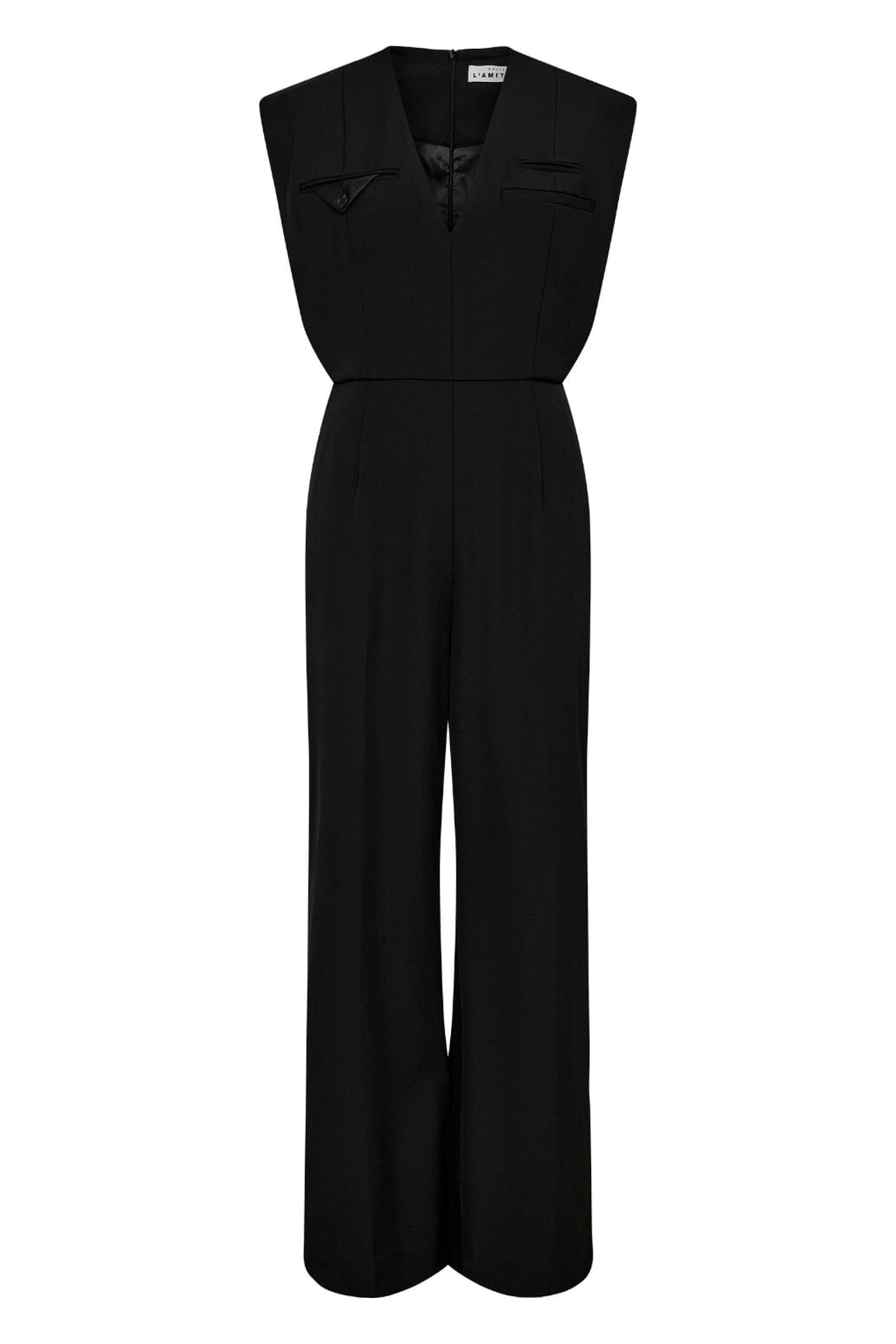 Dames jumpsuit/tuinbroek zwart