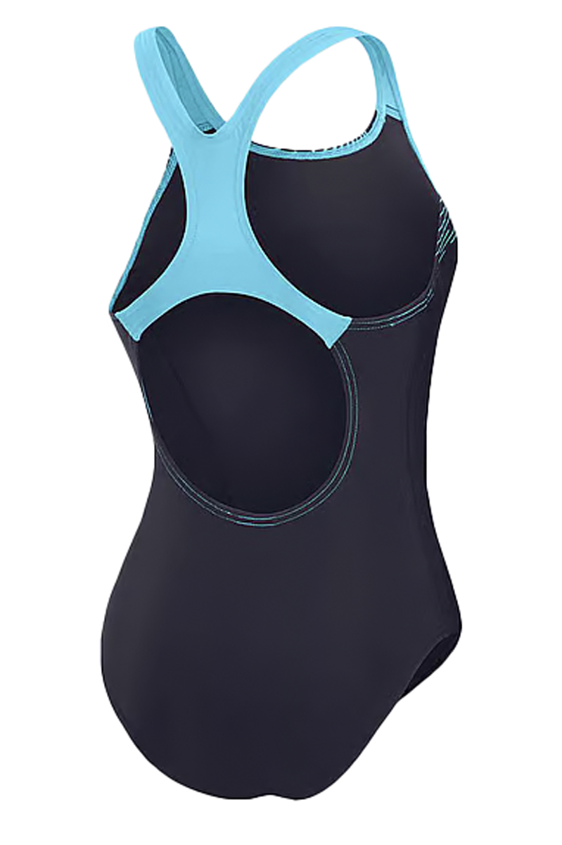 Bad/beach dames badpak sport blauw