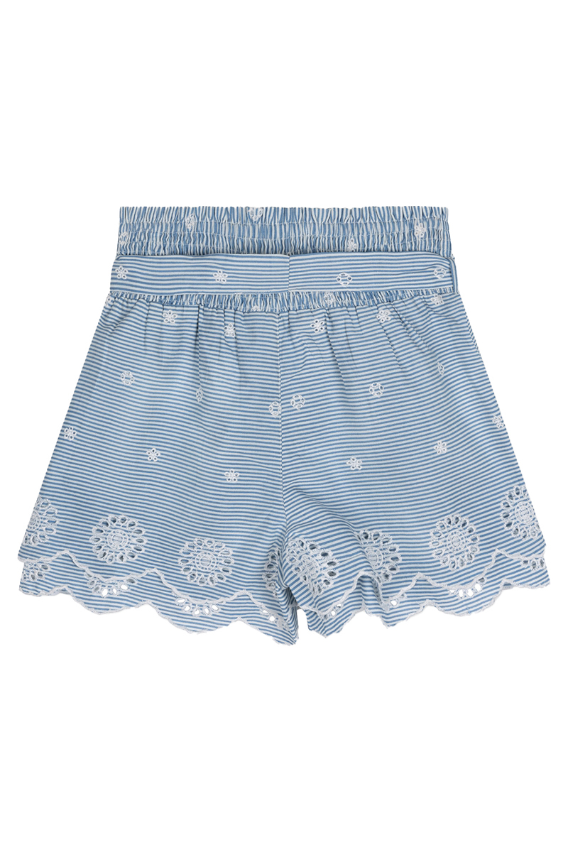 Indian Blue Jeans Stripe embroidery skirt Blauw-1 2
