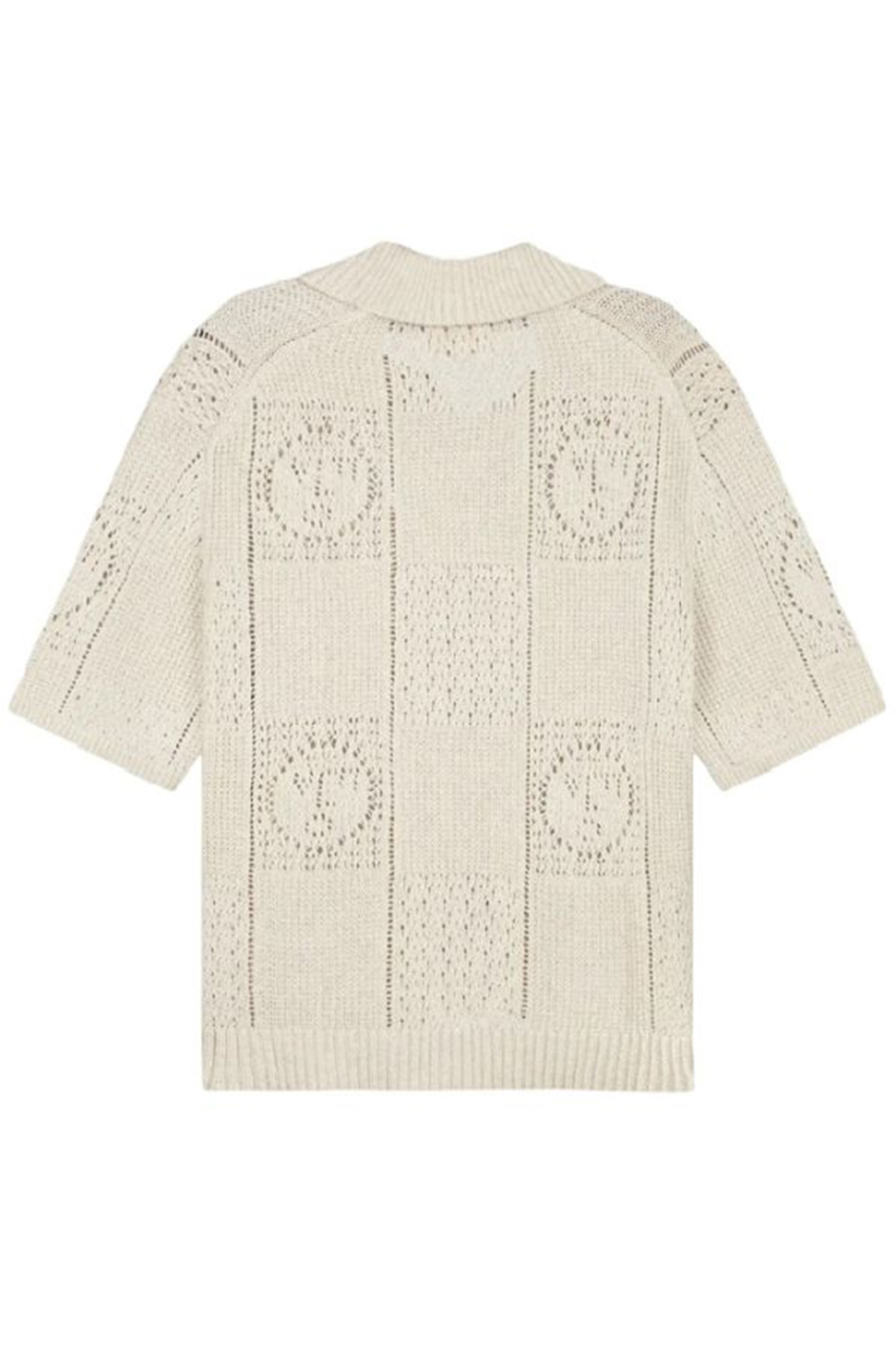 Heren polo korte mouw ecru