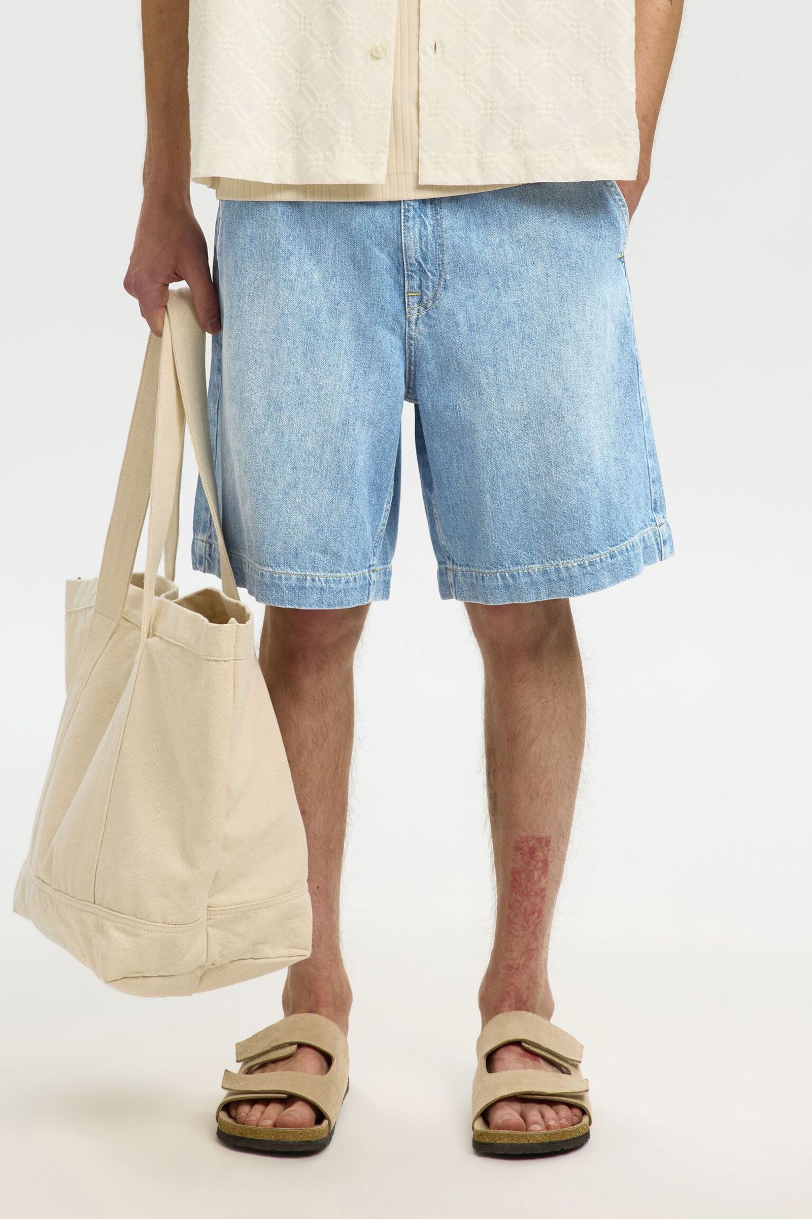 Heren short blauw