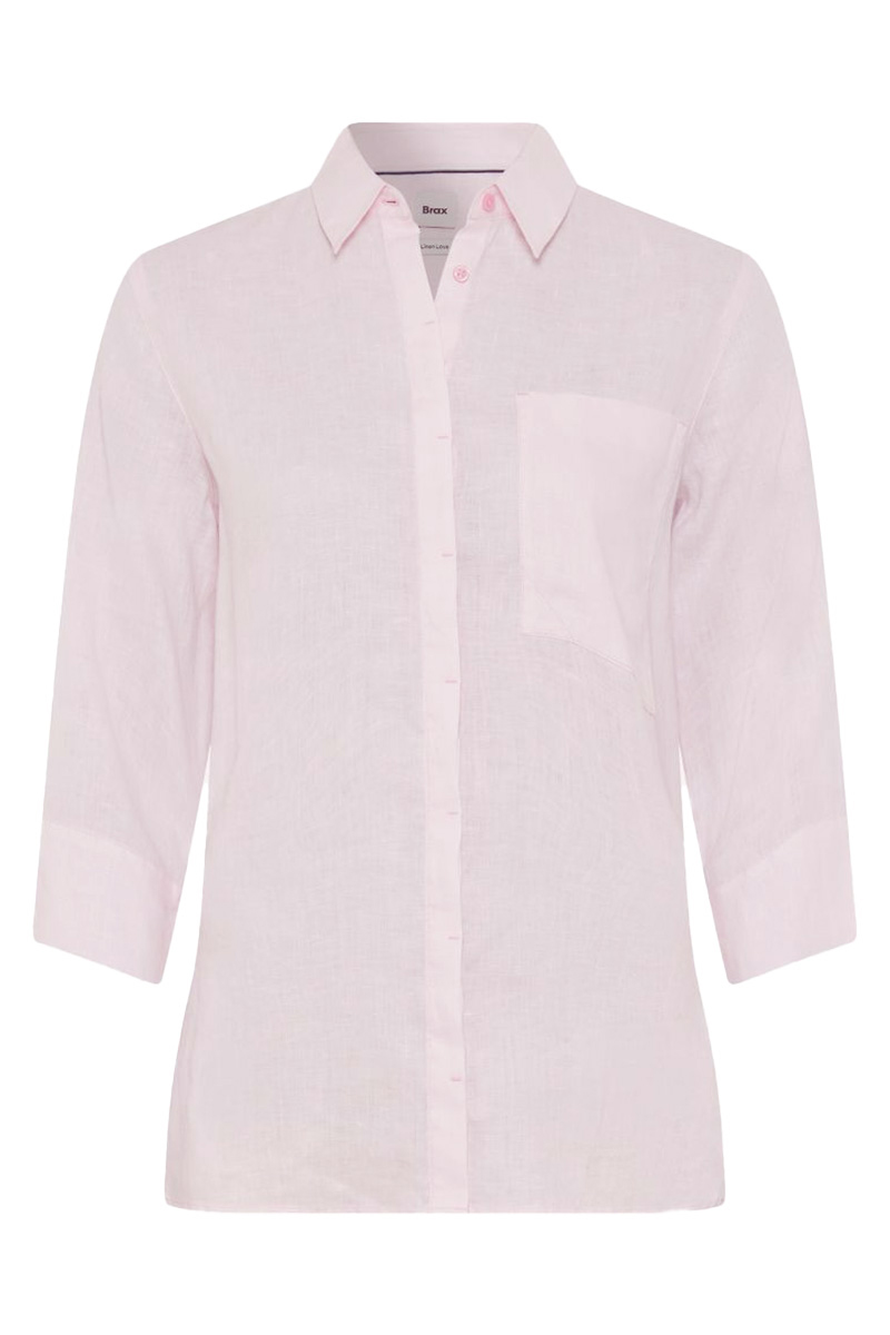 Dames blouse lange mouw rose