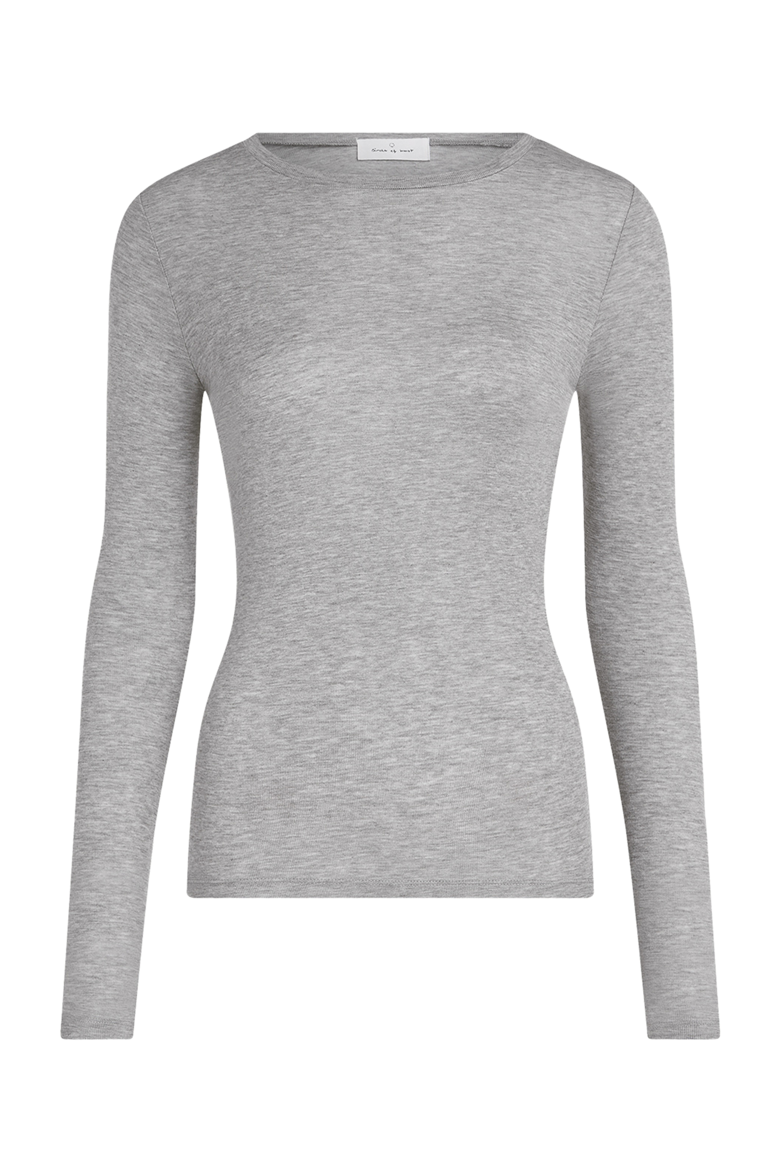 Dames t-shirt lange mouw grijs