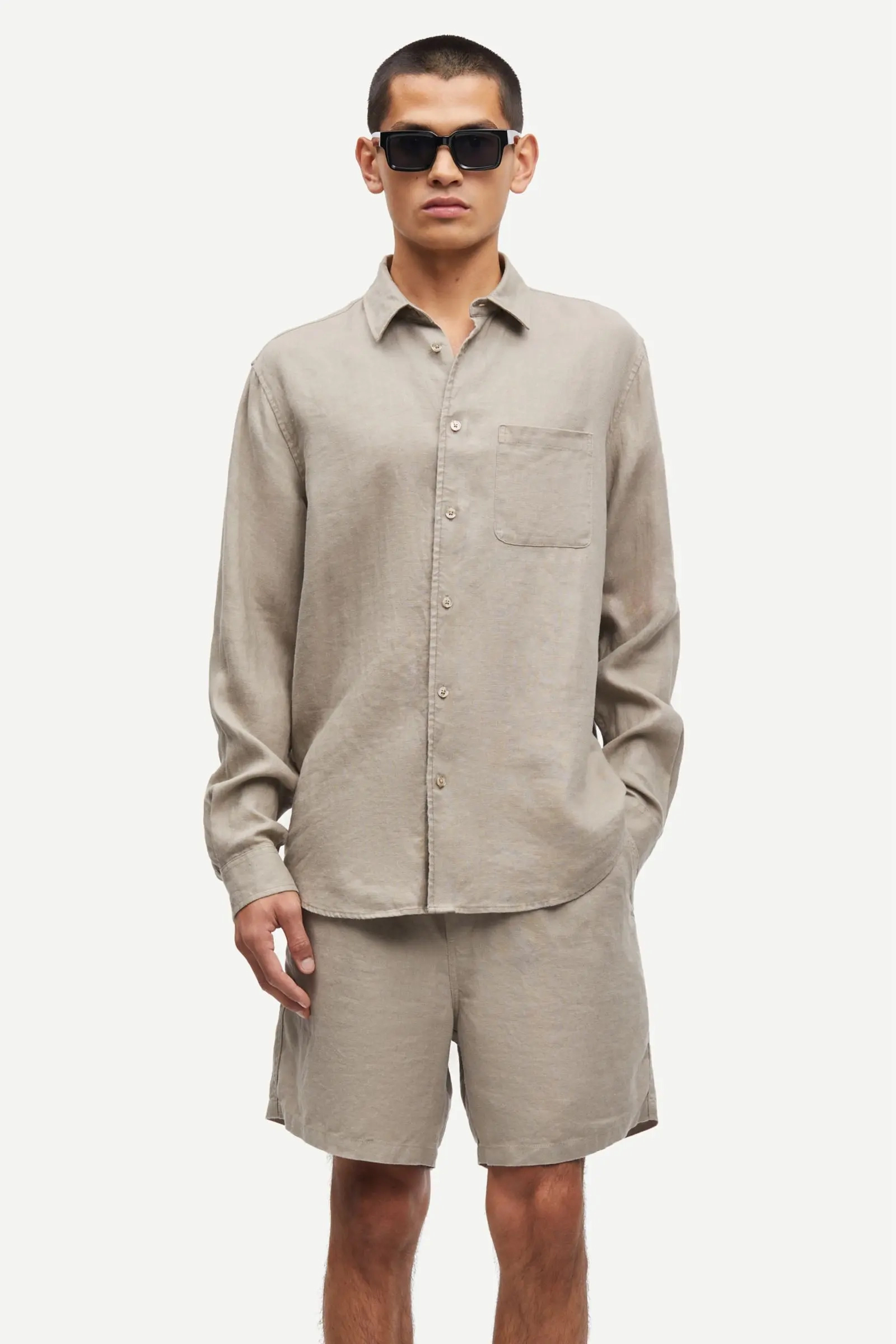 Samsøe Samsøe LIAM SHIRT 14329 bruin/beige-1 2