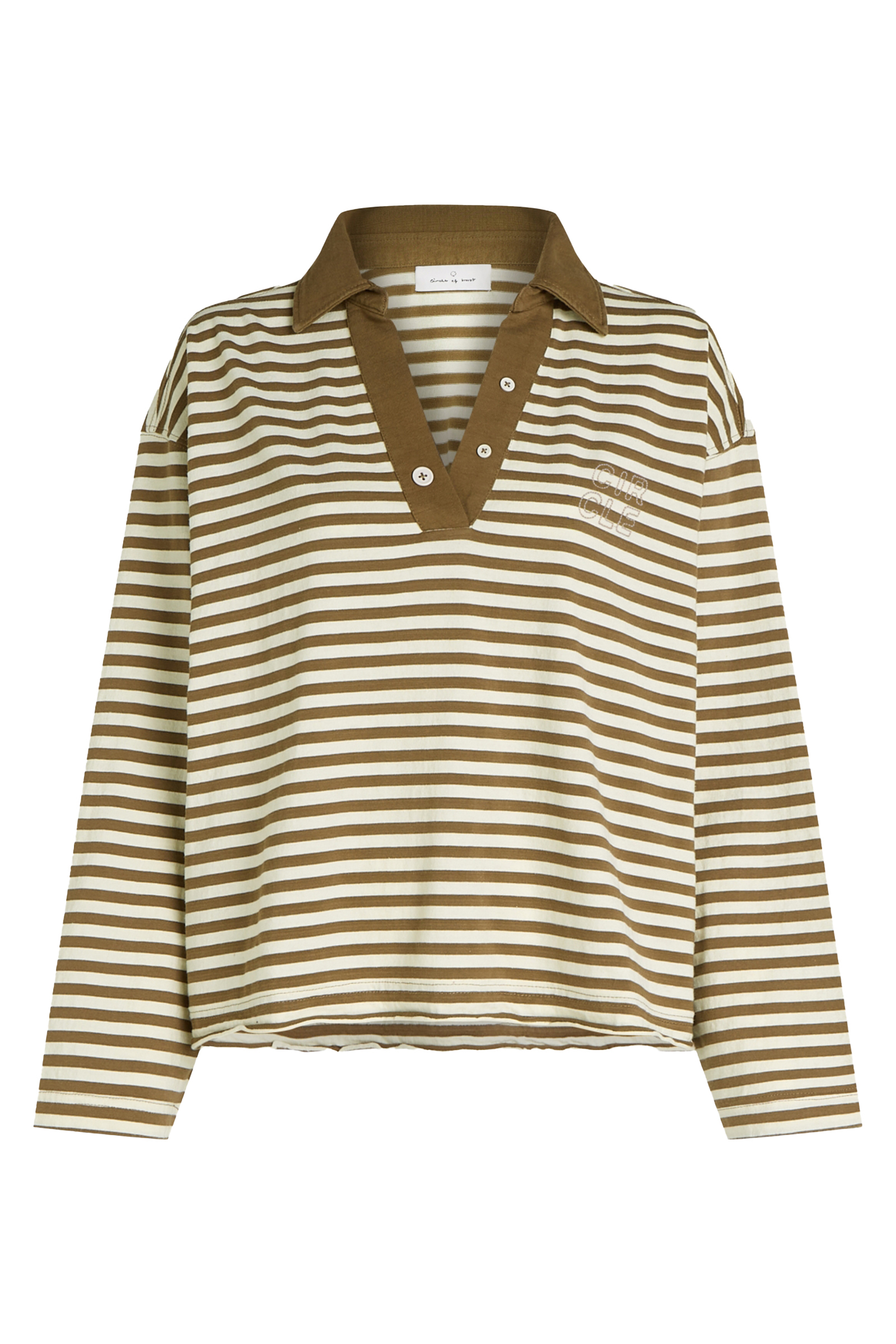 Dames t-shirt lange mouw bruin
