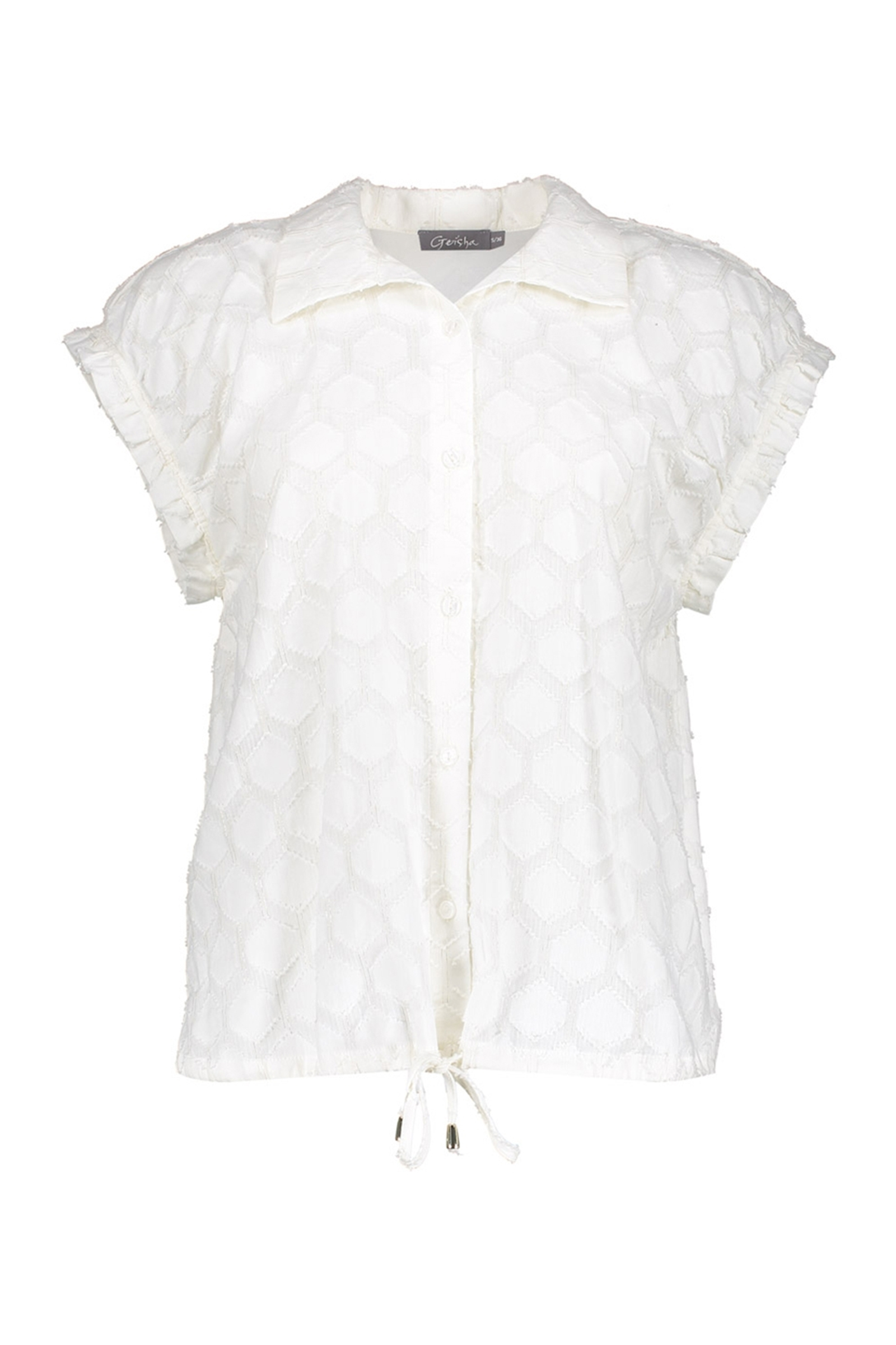 Dames blouse korte mouw ecru