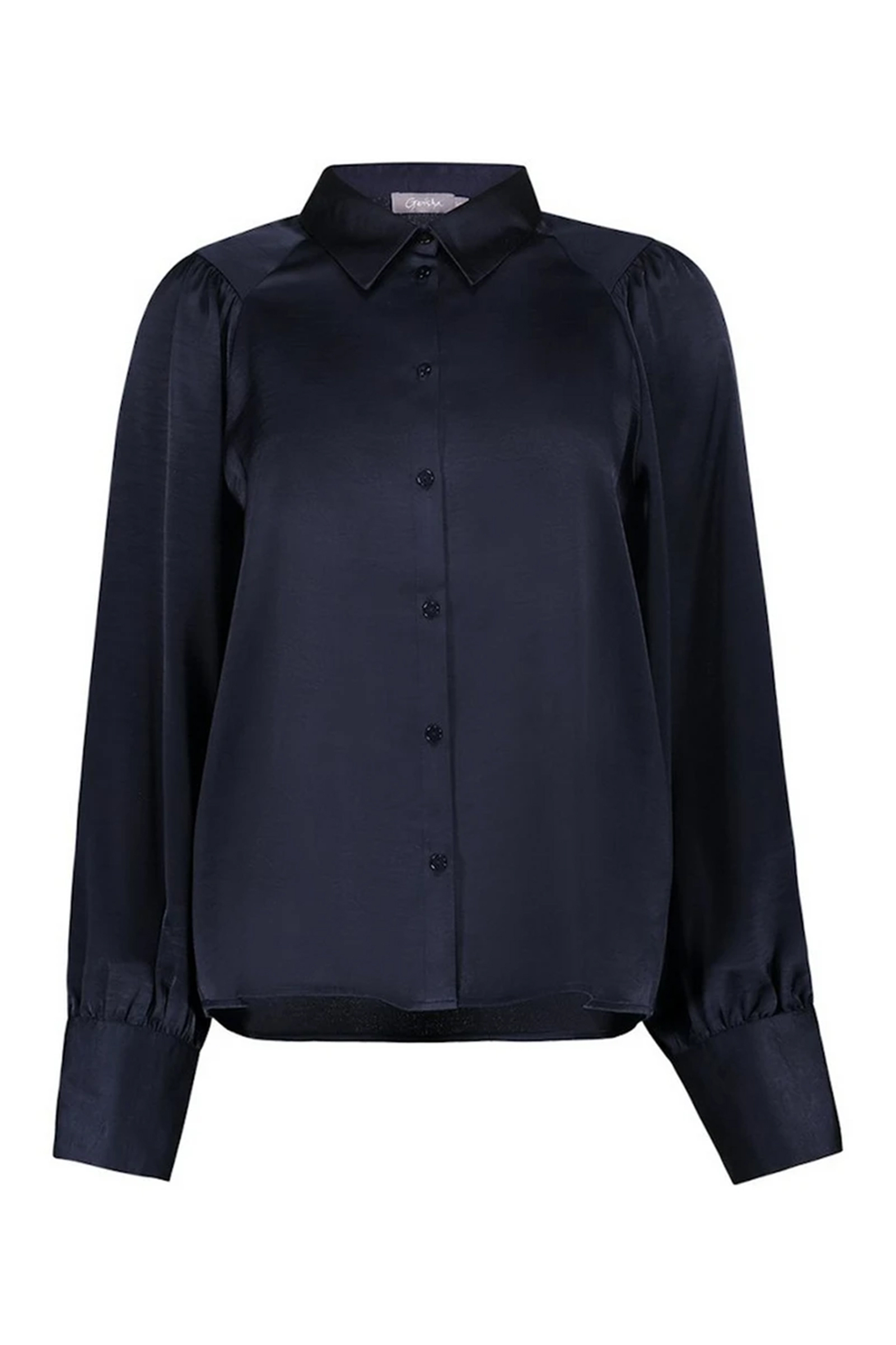 Dames blouse lange mouw blauw