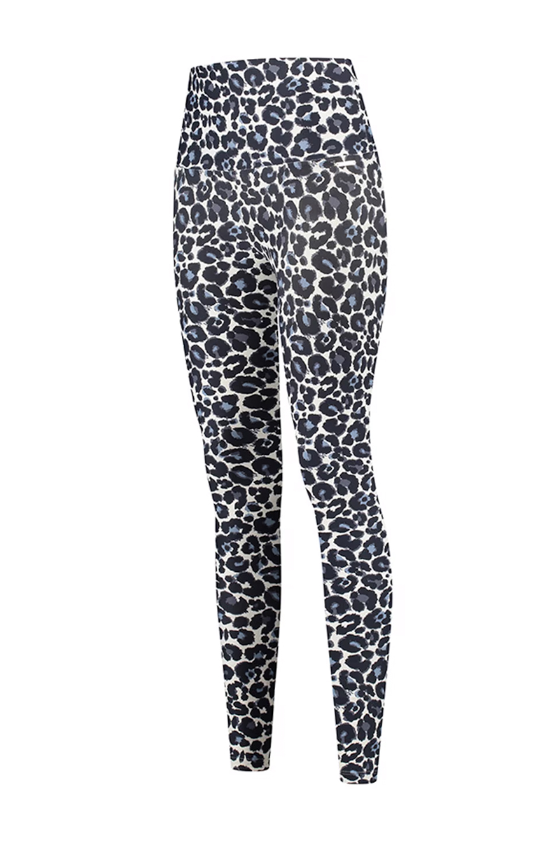 Fitness dames tight lang blauw