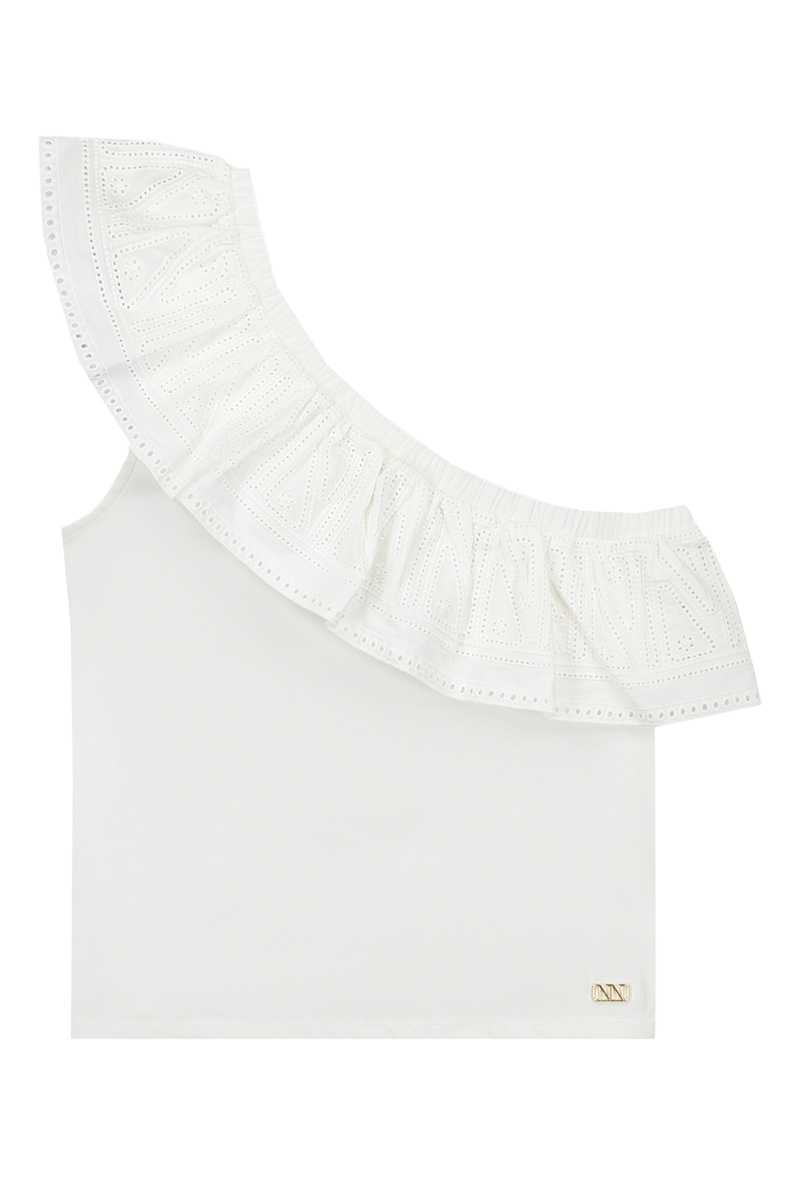 Meisjes t-shirt lange mouw ecru