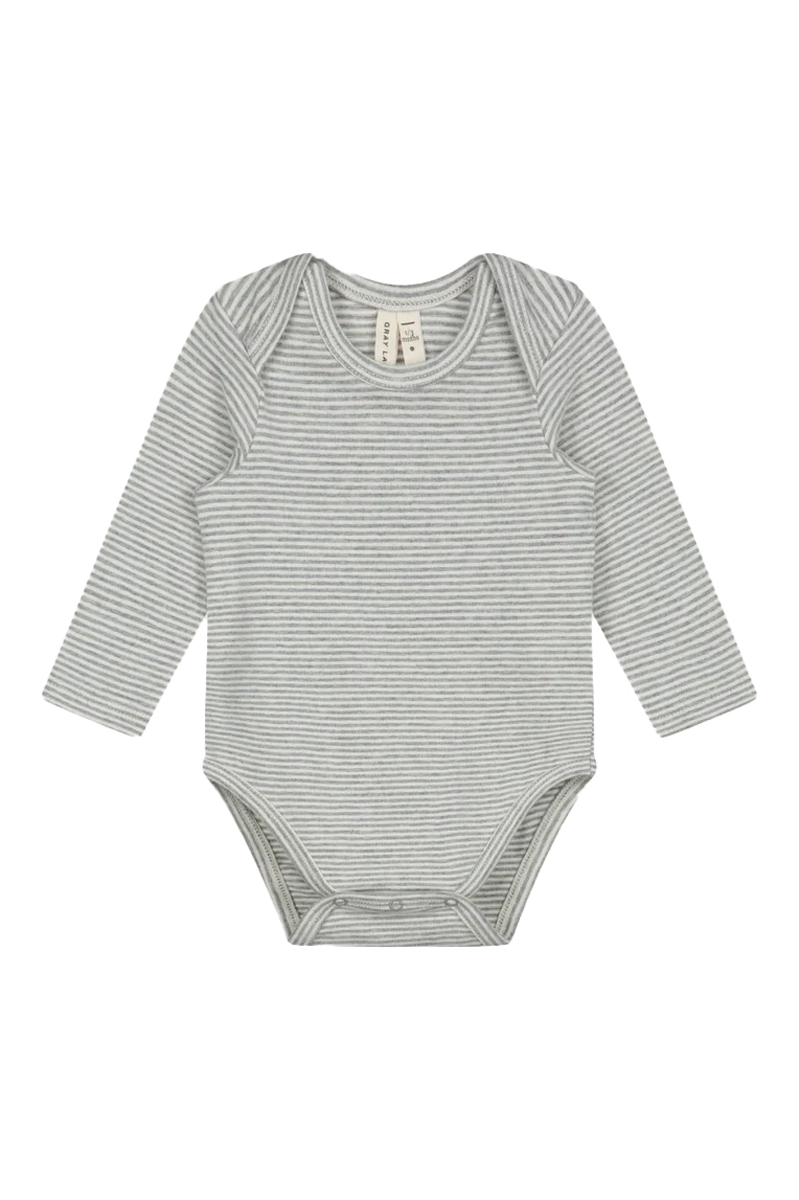 Gray Label Baby ls onsie Grijs-1 1