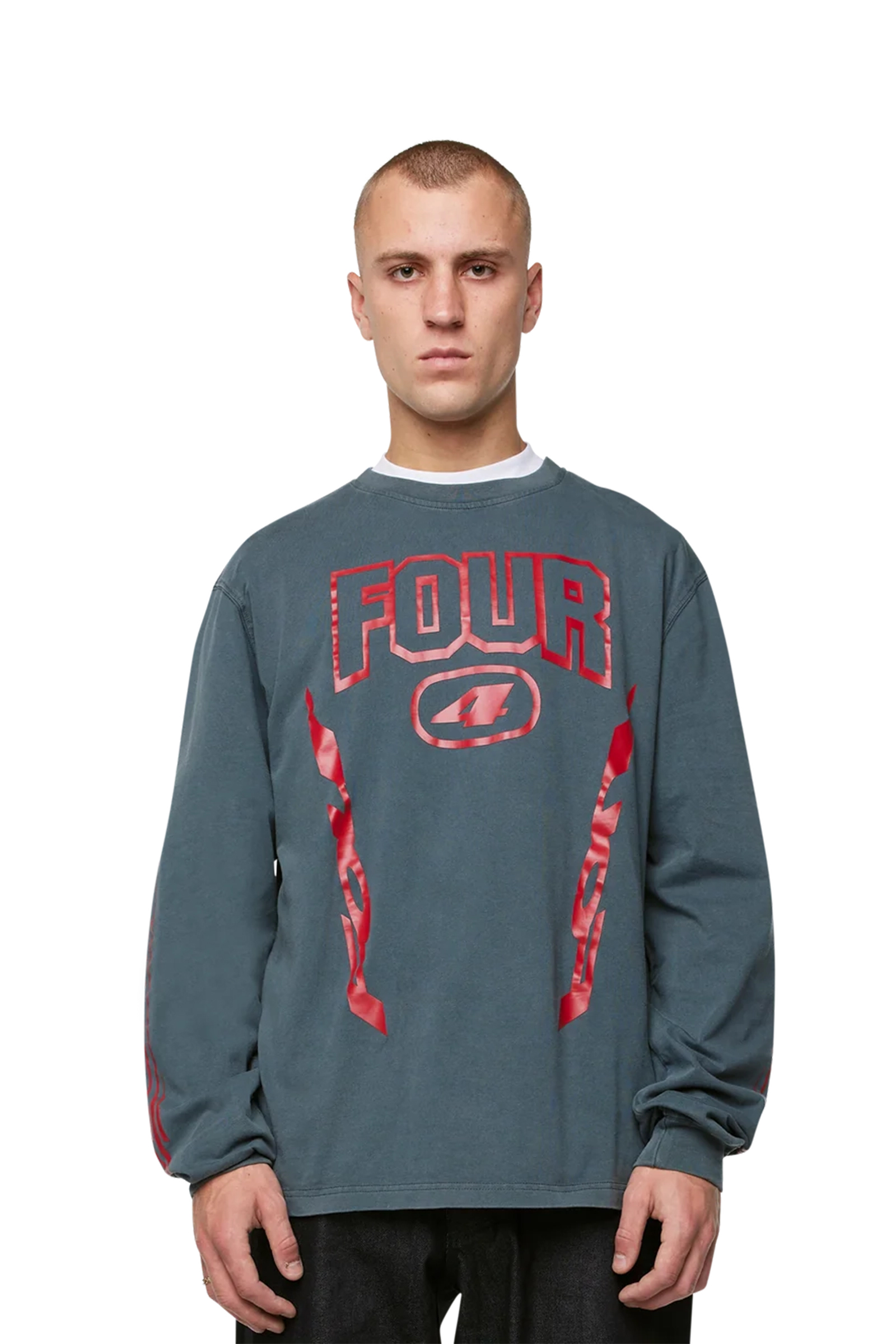 Heren t-shirt lange mouw zwart