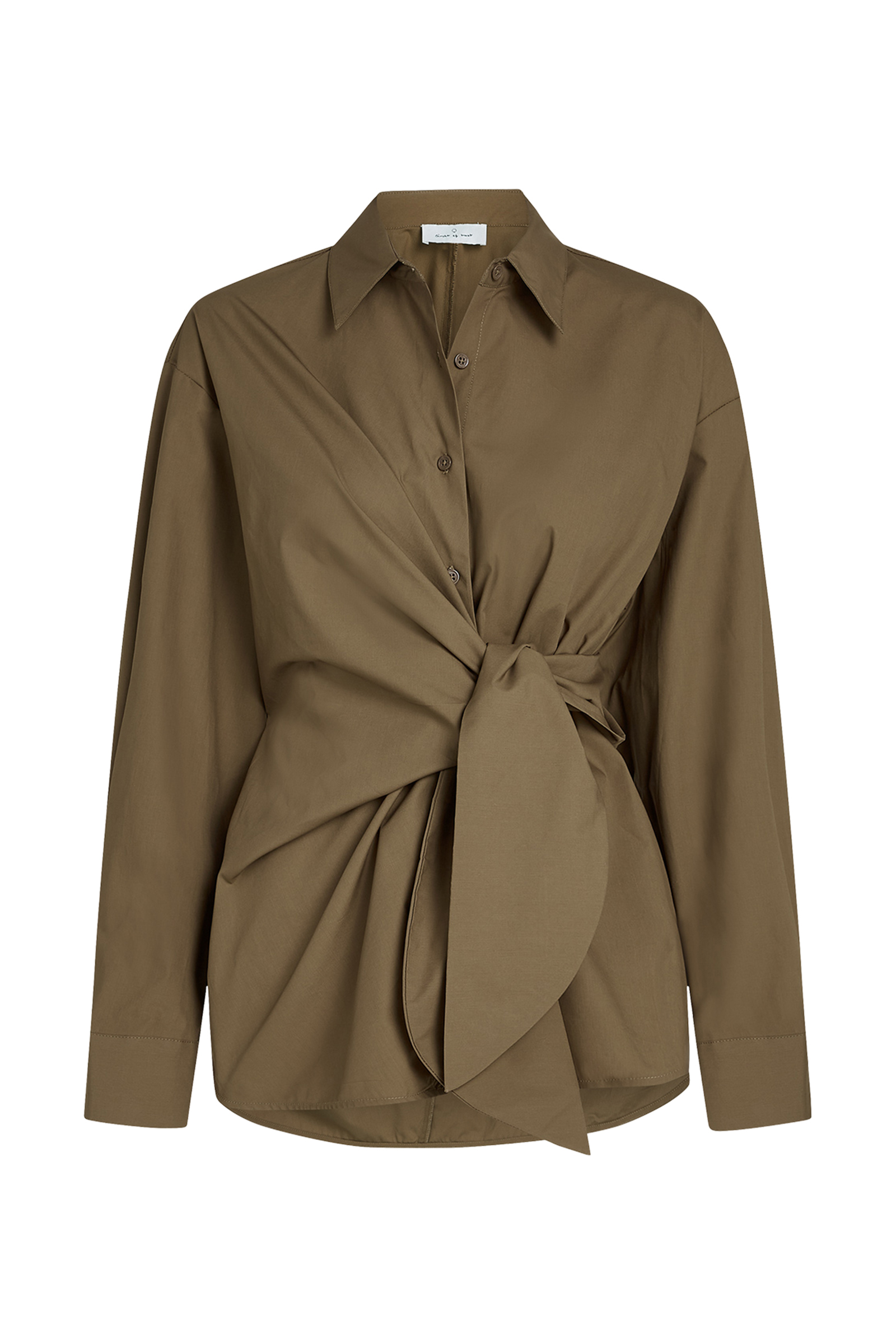 Dames blouse lange mouw bruin