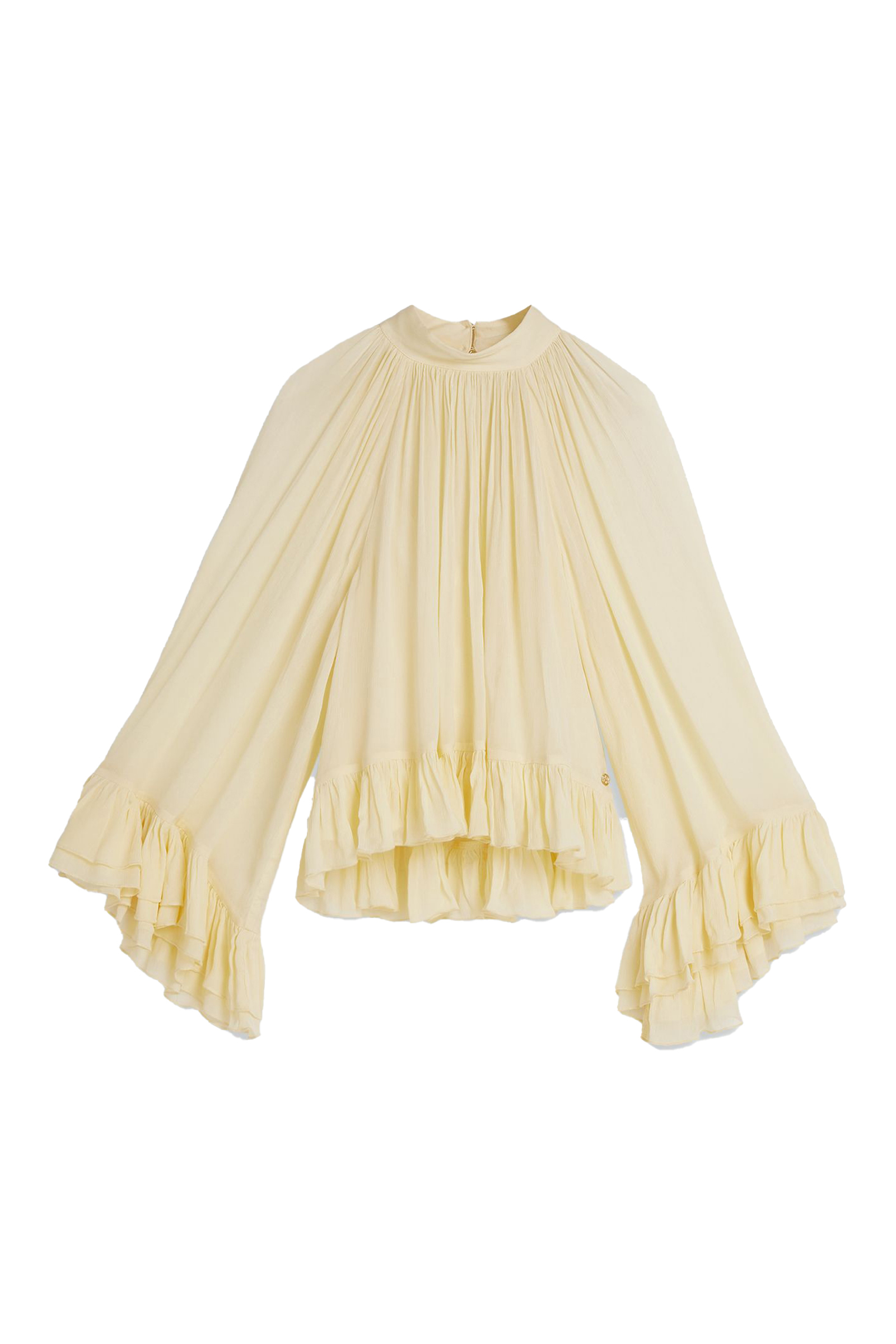 Dames blouse korte mouw geel