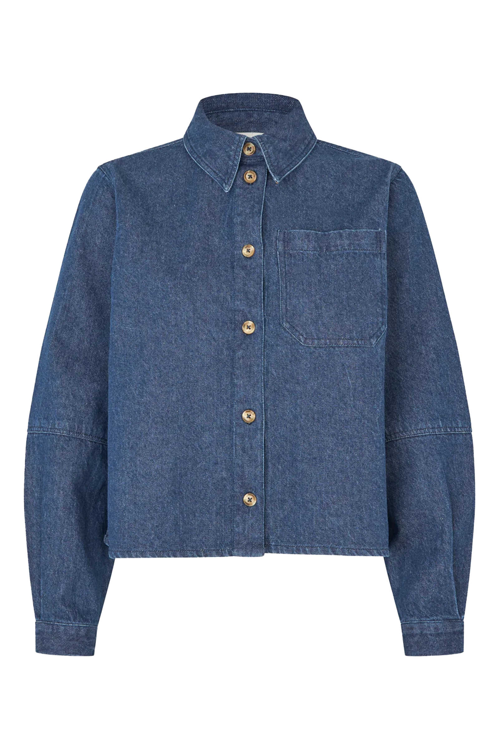Dames blouse lange mouw blauw