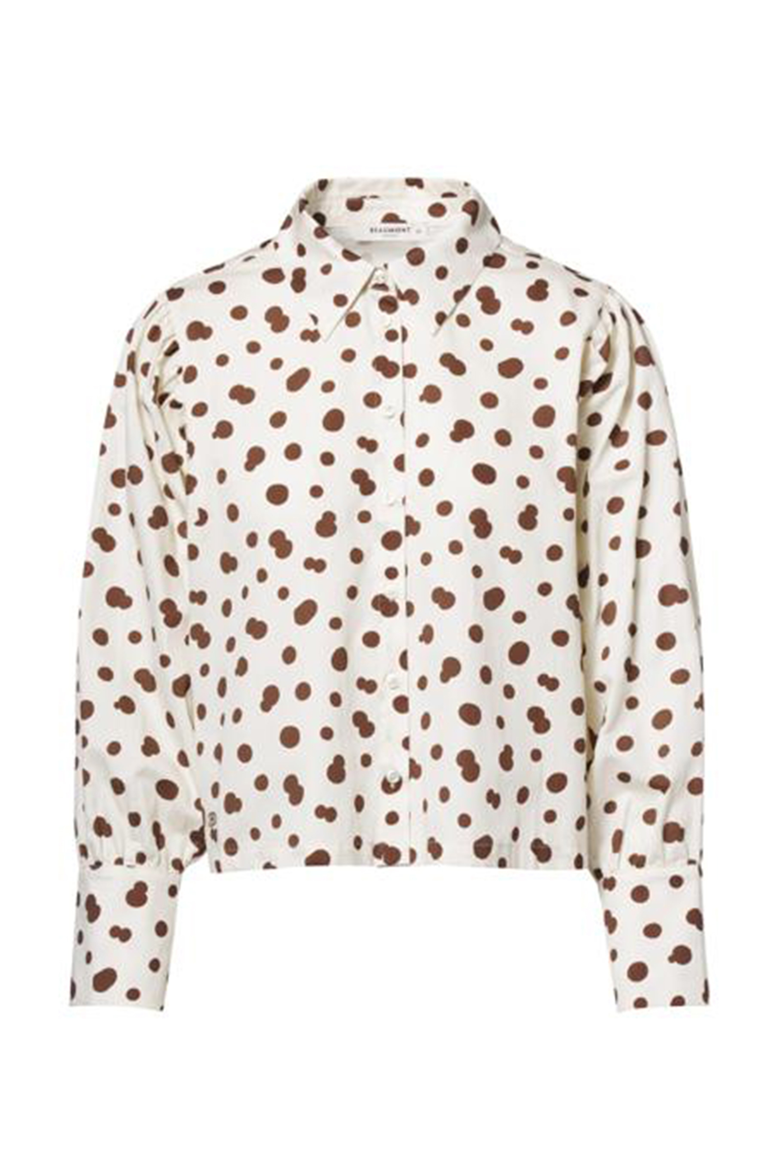 Dames blouse lange mouw bruin