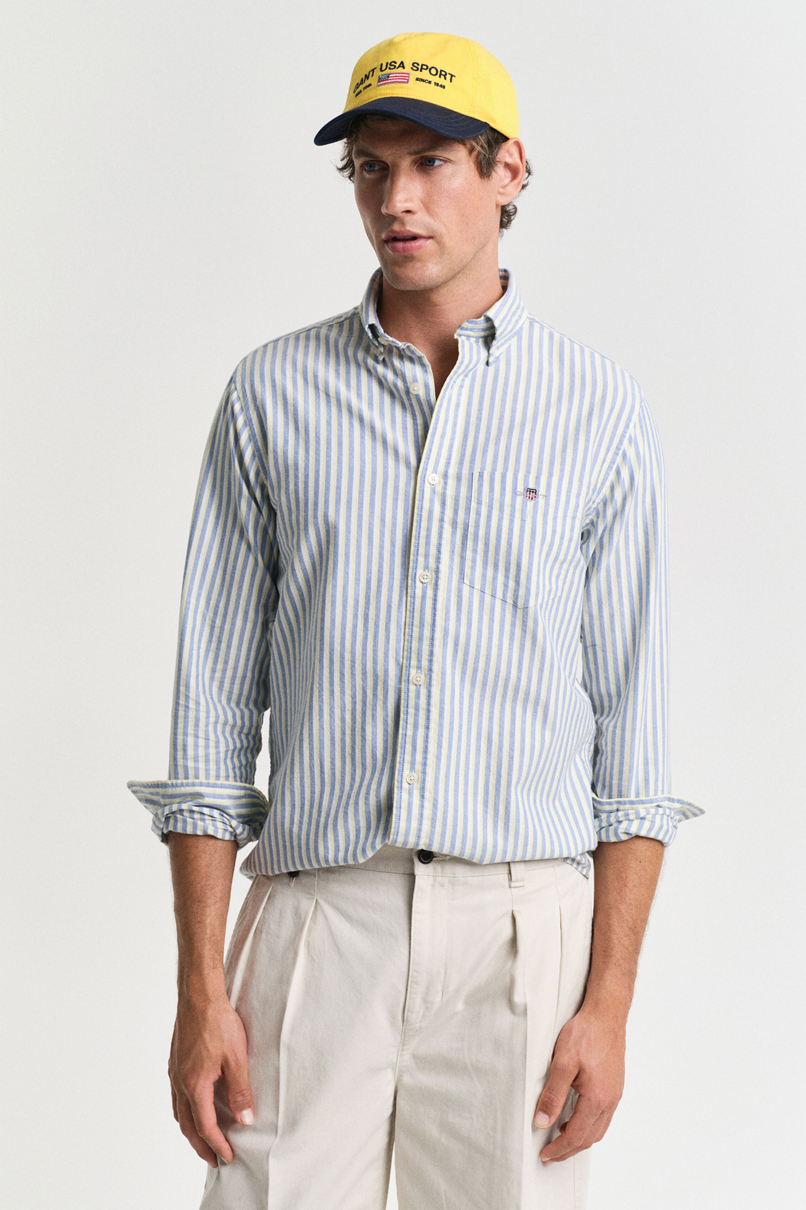 Heren overhemd lm casual blauw