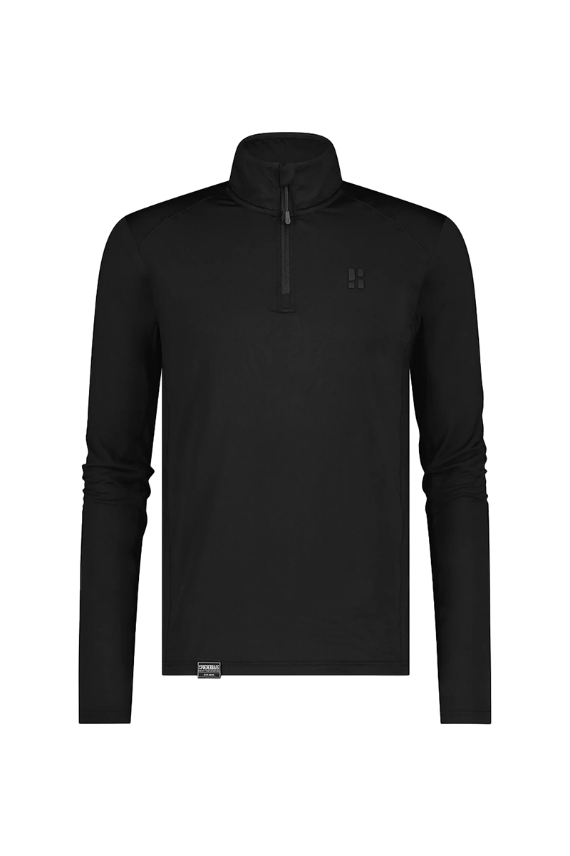 Wintersport heren pully+rits zwart