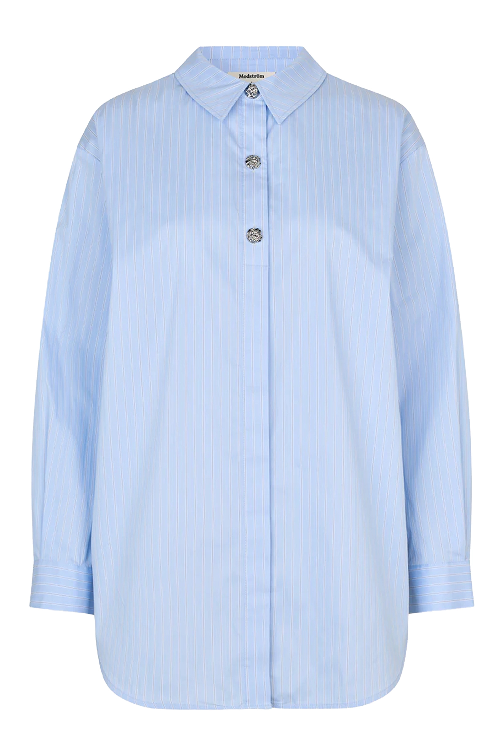 Dames blouse lange mouw blauw