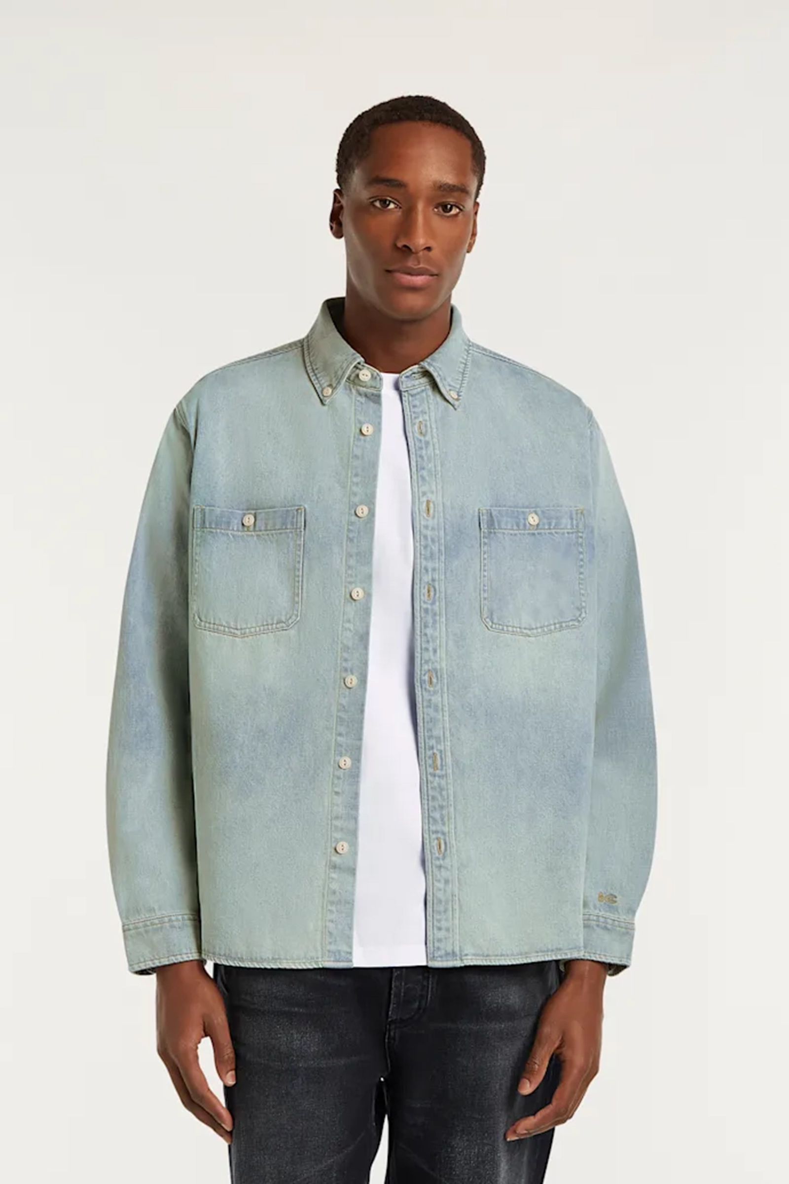 Heren overhemd lm casual blauw