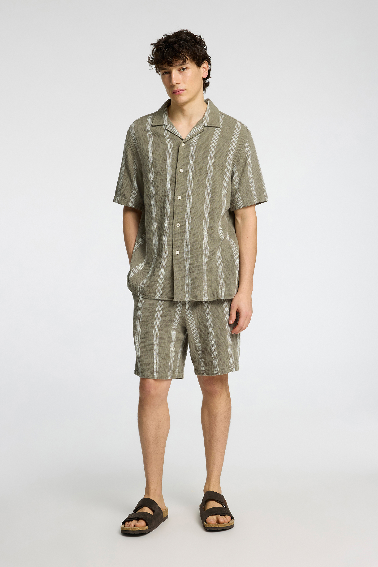 Heren overhemd km casual groen