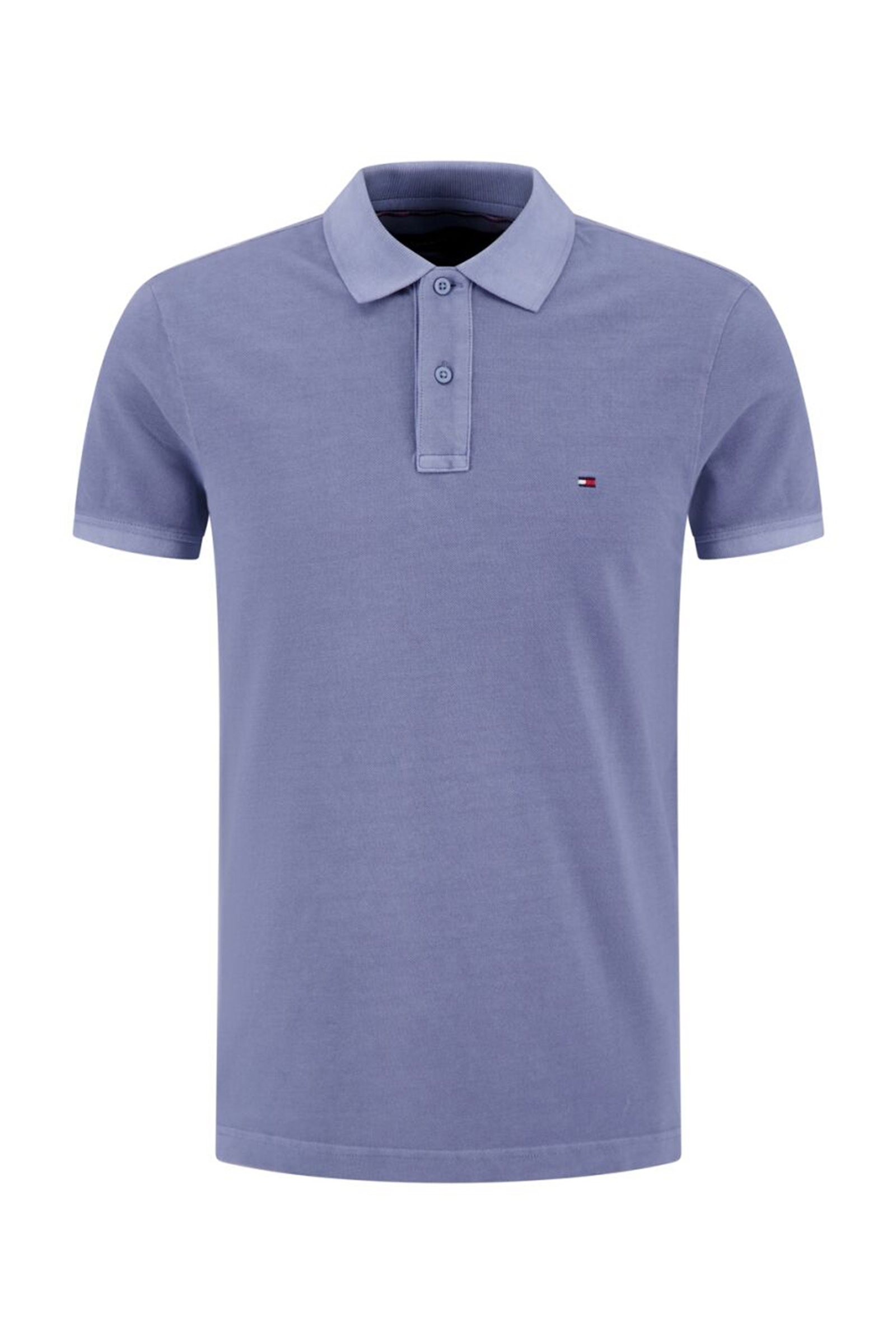 Heren polo korte mouw blauw