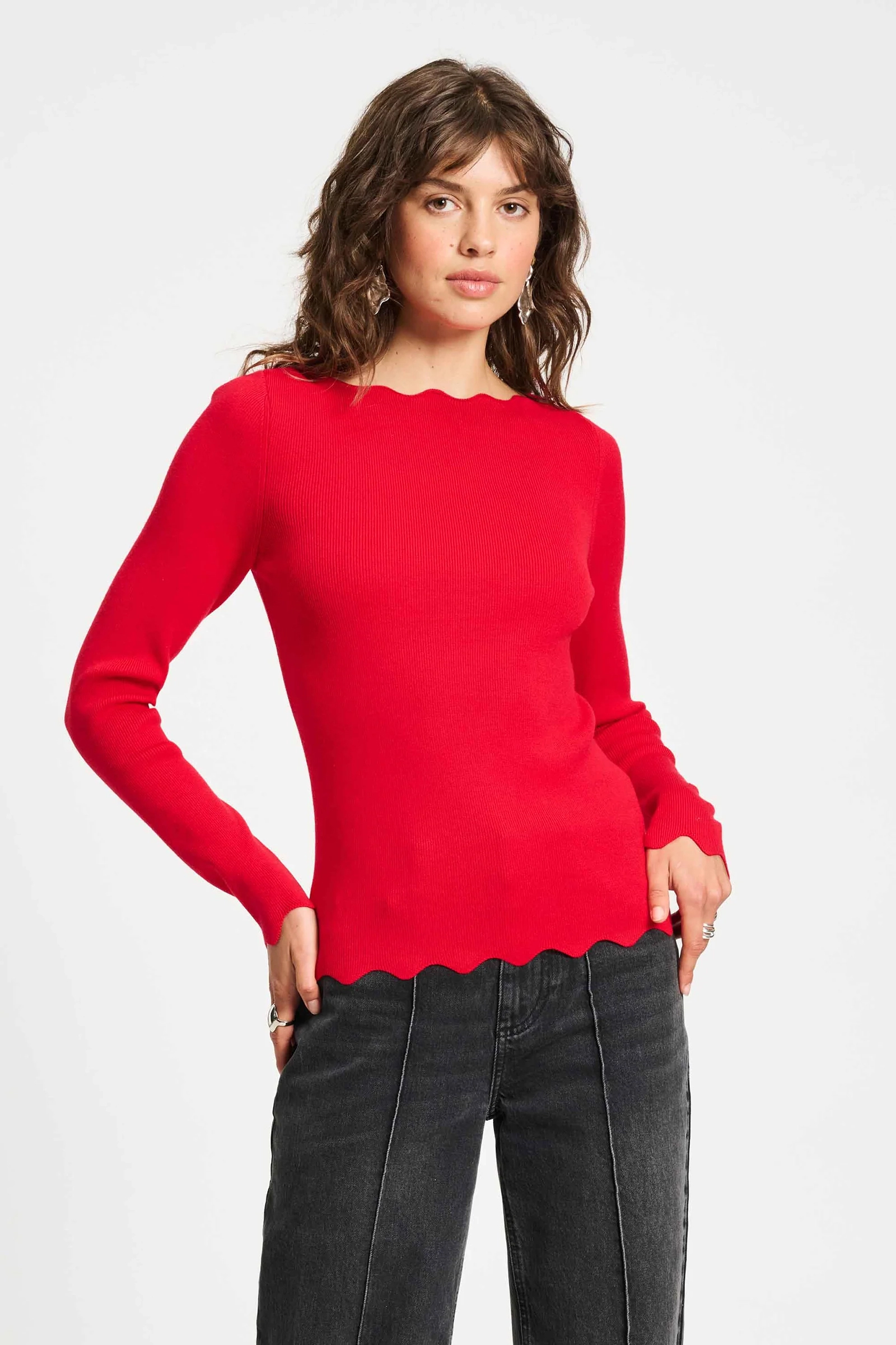 Dames blouse korte mouw rood