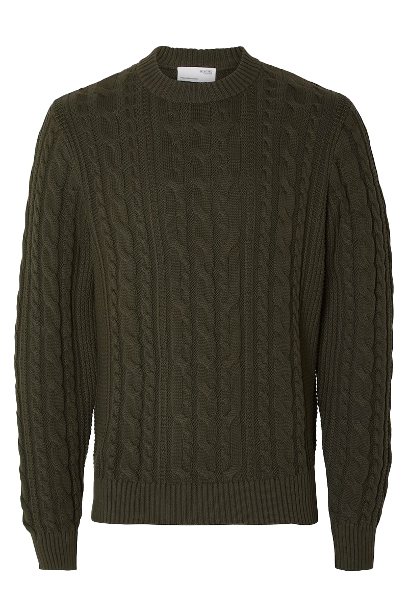 Selected SLHCHAIN LS KNIT CREW NECK W 178191-Forest Night 1