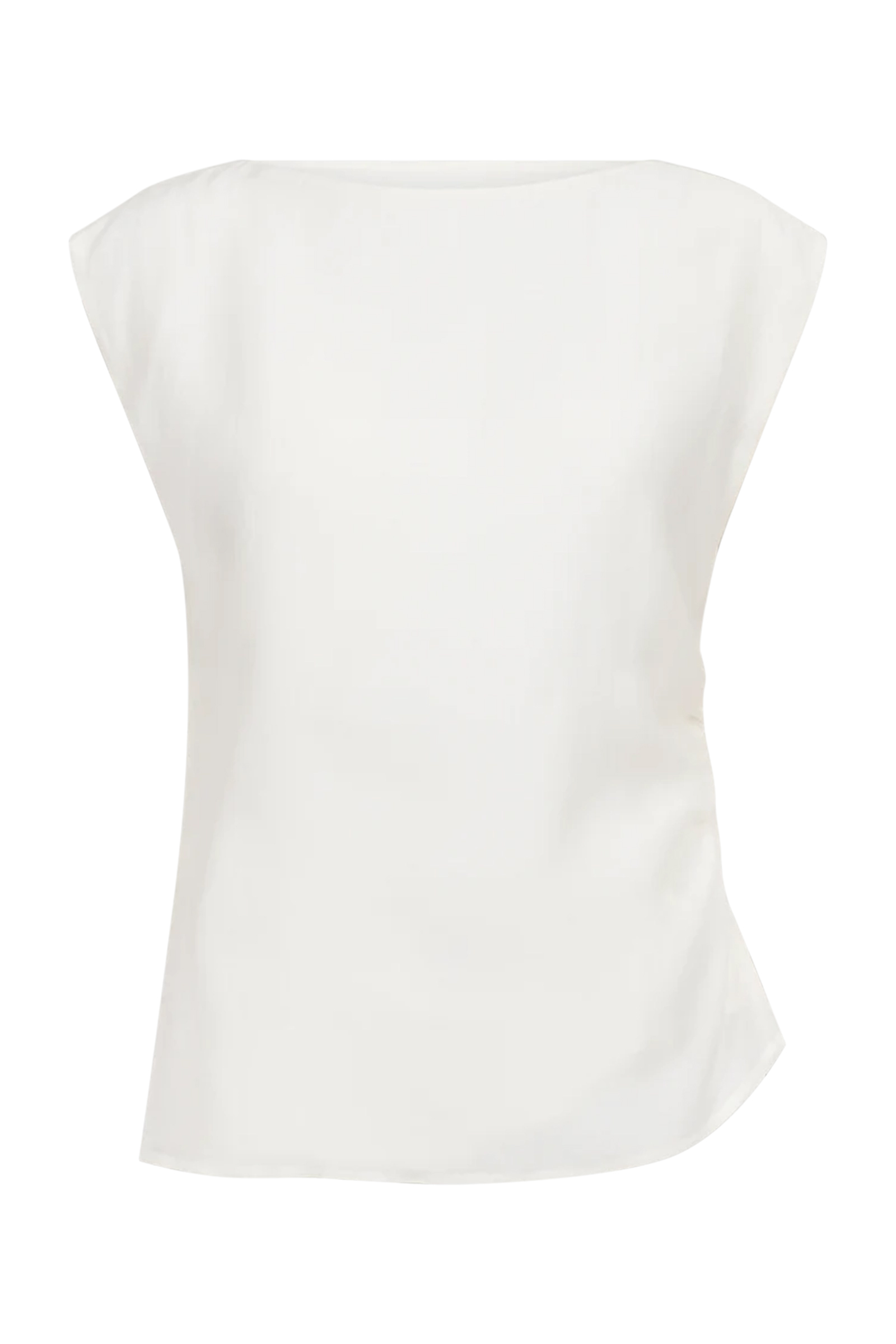 Dames blouse mouwloos ecru