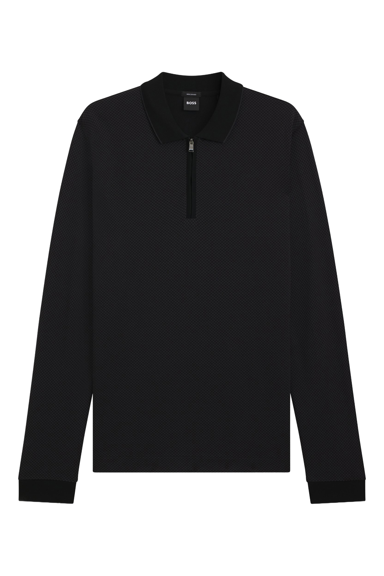 Heren polo lange mouw blauw