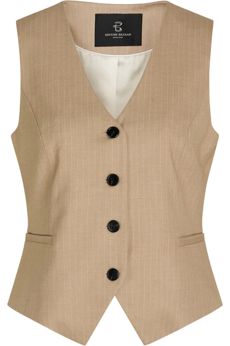 Bruuns Bazaar statice bielle waistcoat bruin/beige-2 1