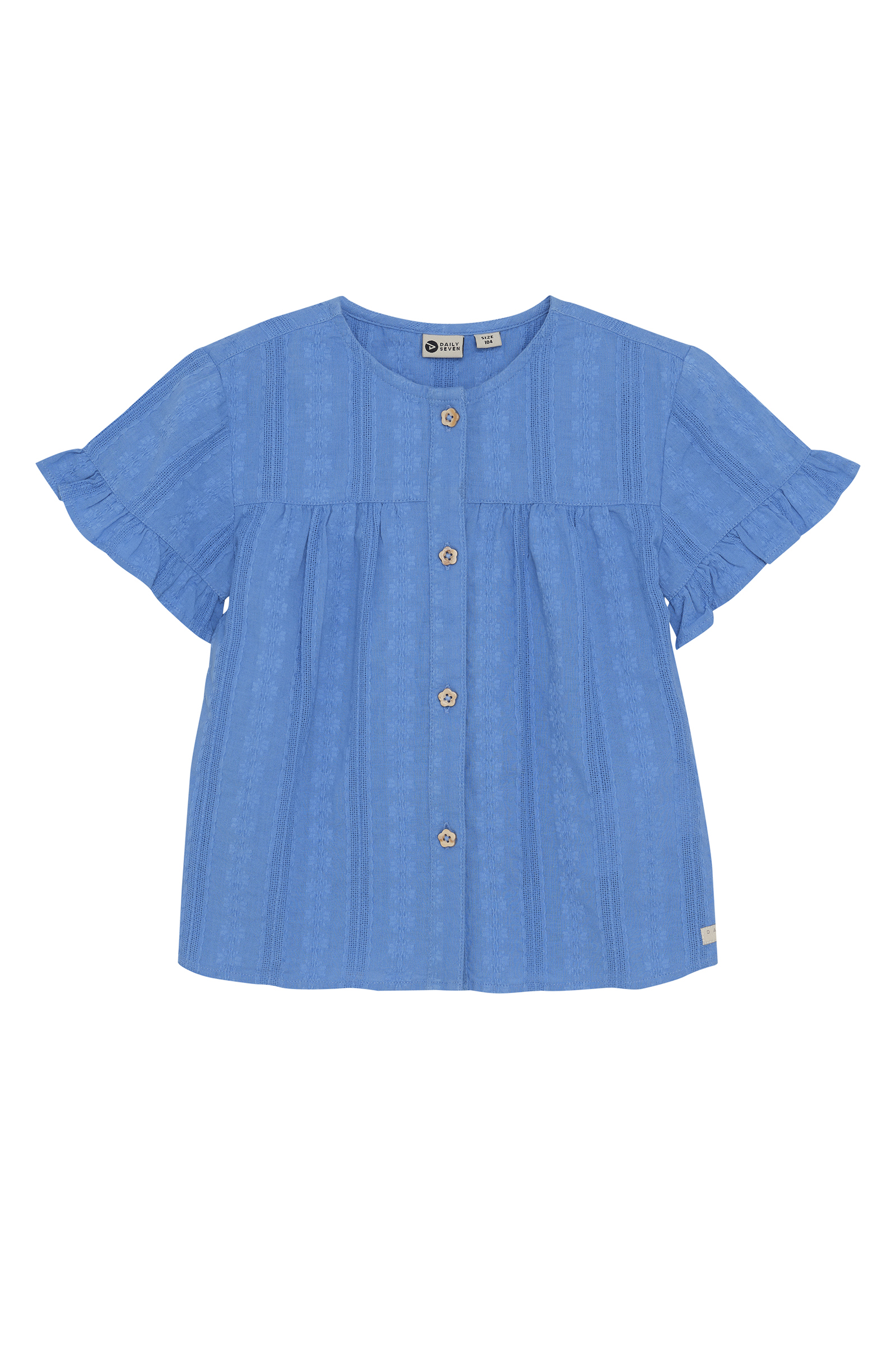 Daily7 Ruffle shirt Blauw-1 1