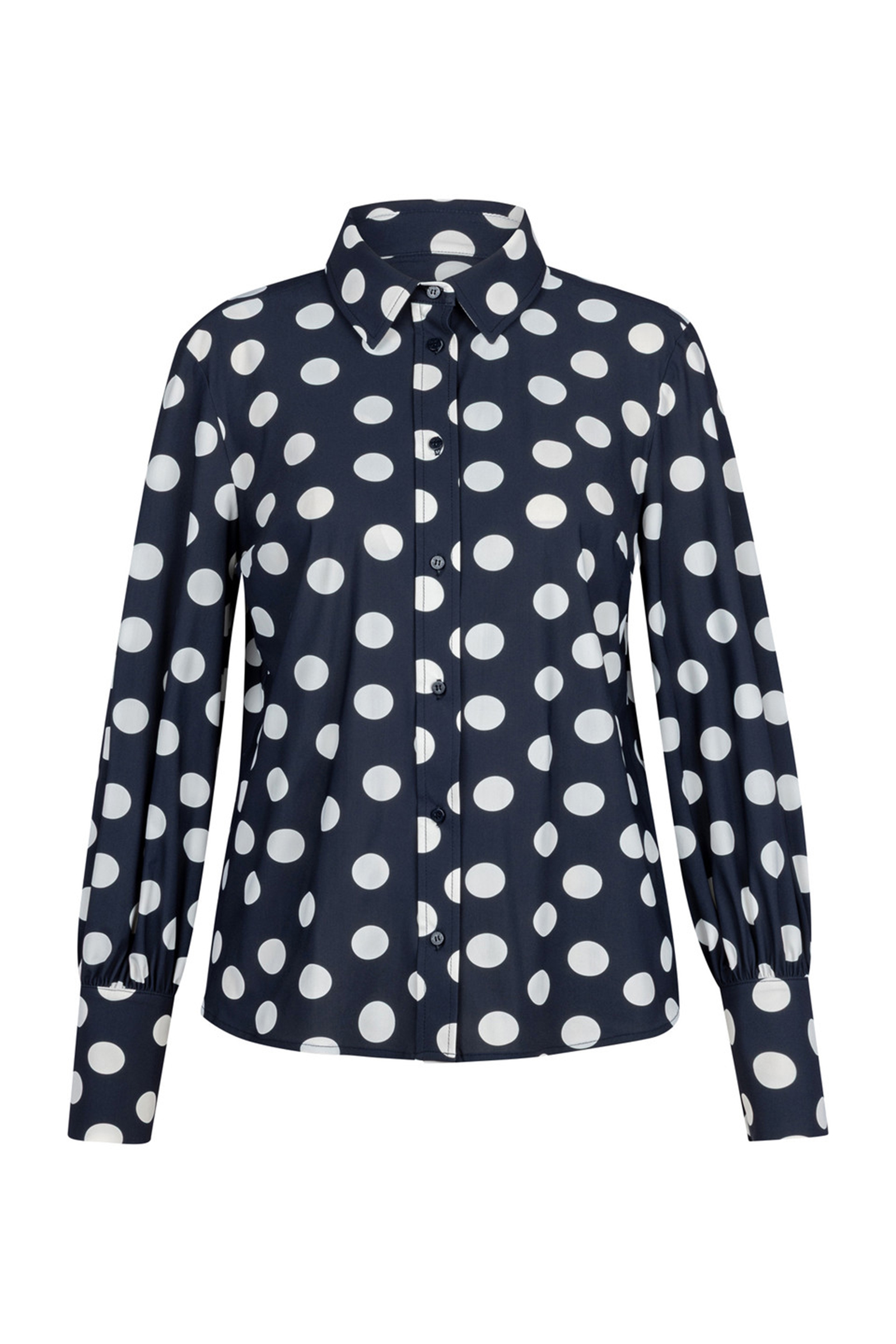 Dames blouse lange mouw blauw