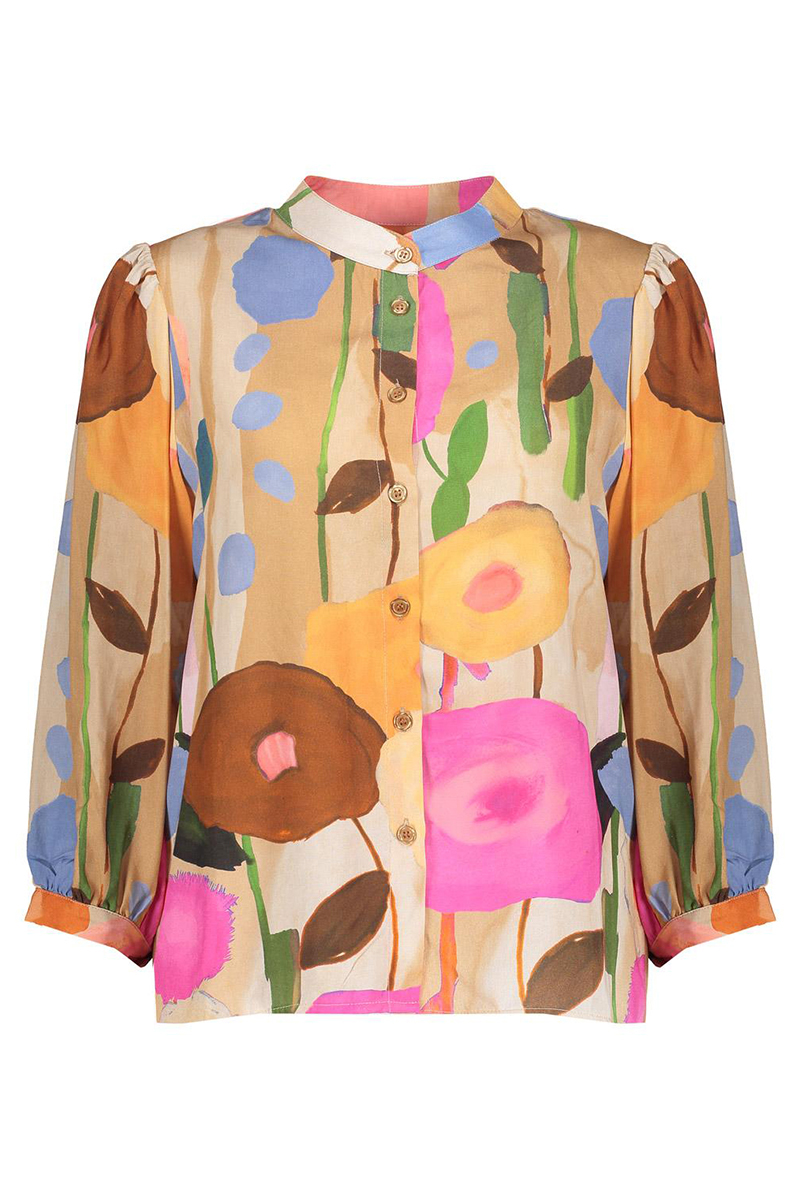 Dames blouse lange mouw ecru