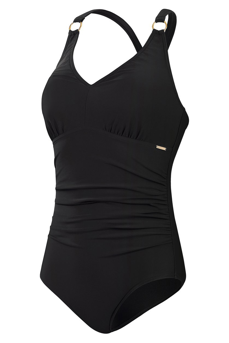 Bad/beach dames badpak sport zwart