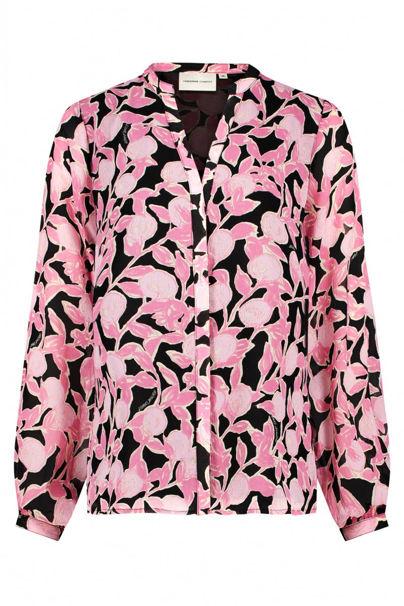 Dames blouse lange mouw zwart
