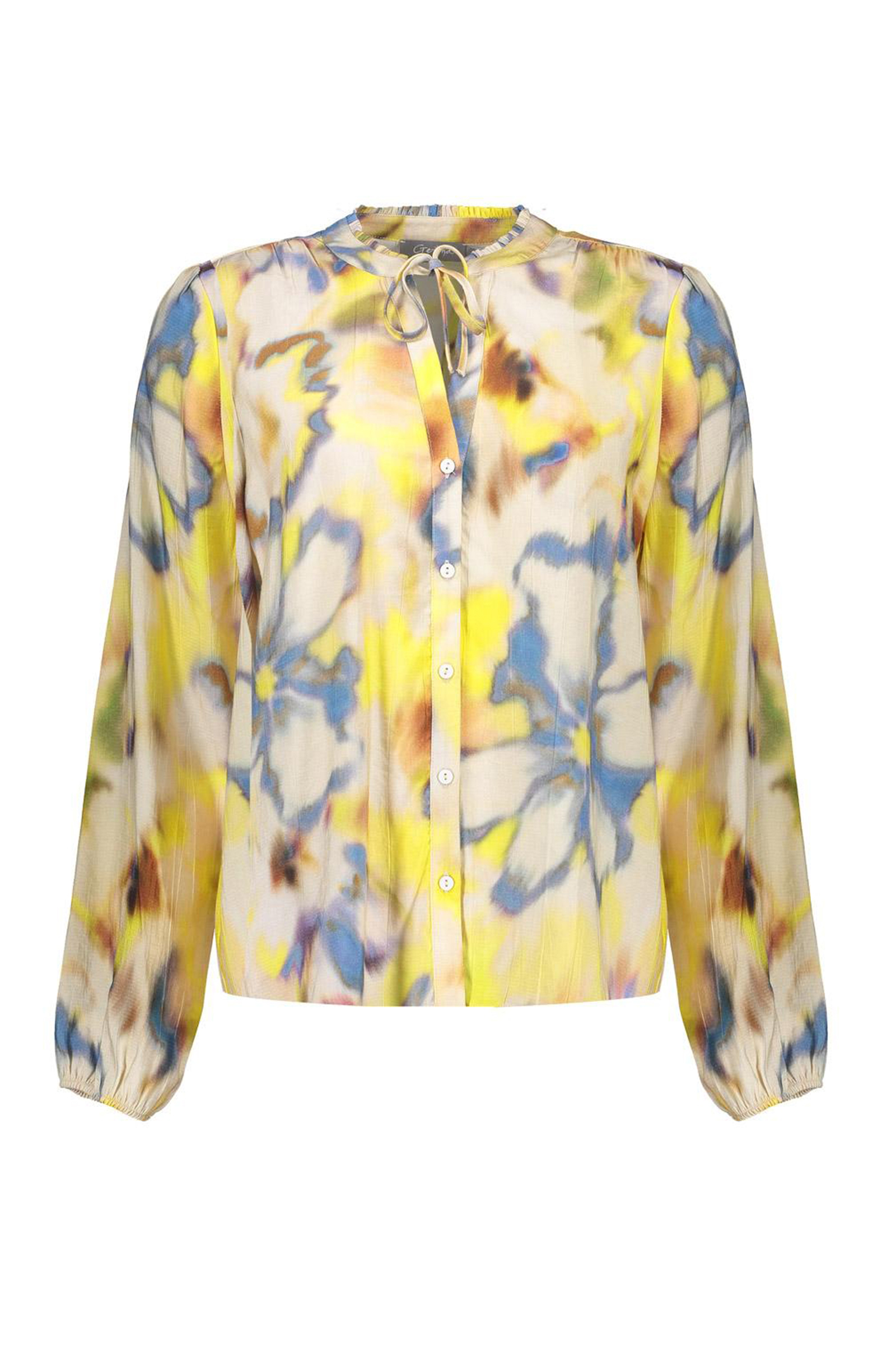 Dames blouse lange mouw geel