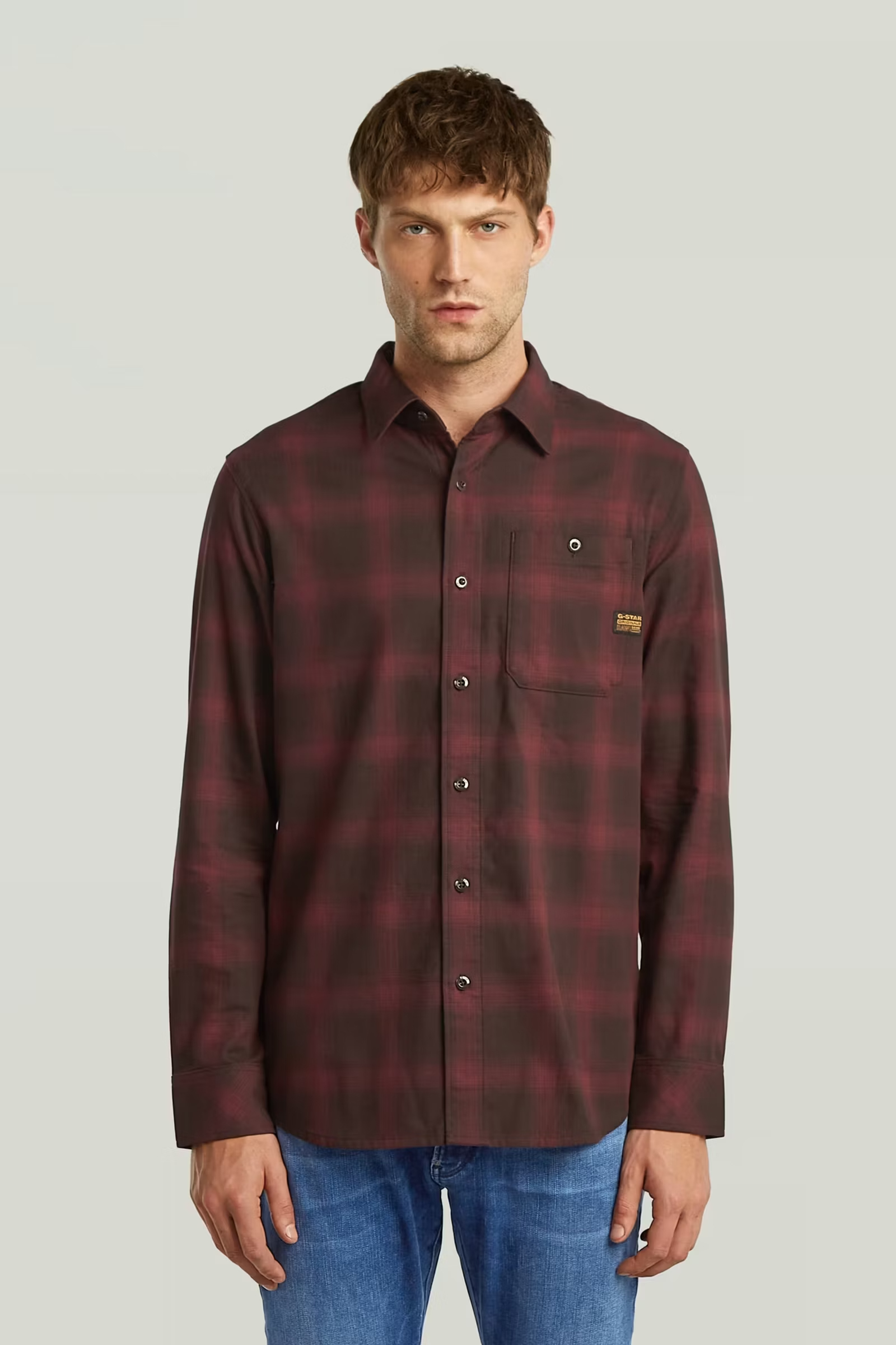 Heren overhemd lm casual blauw