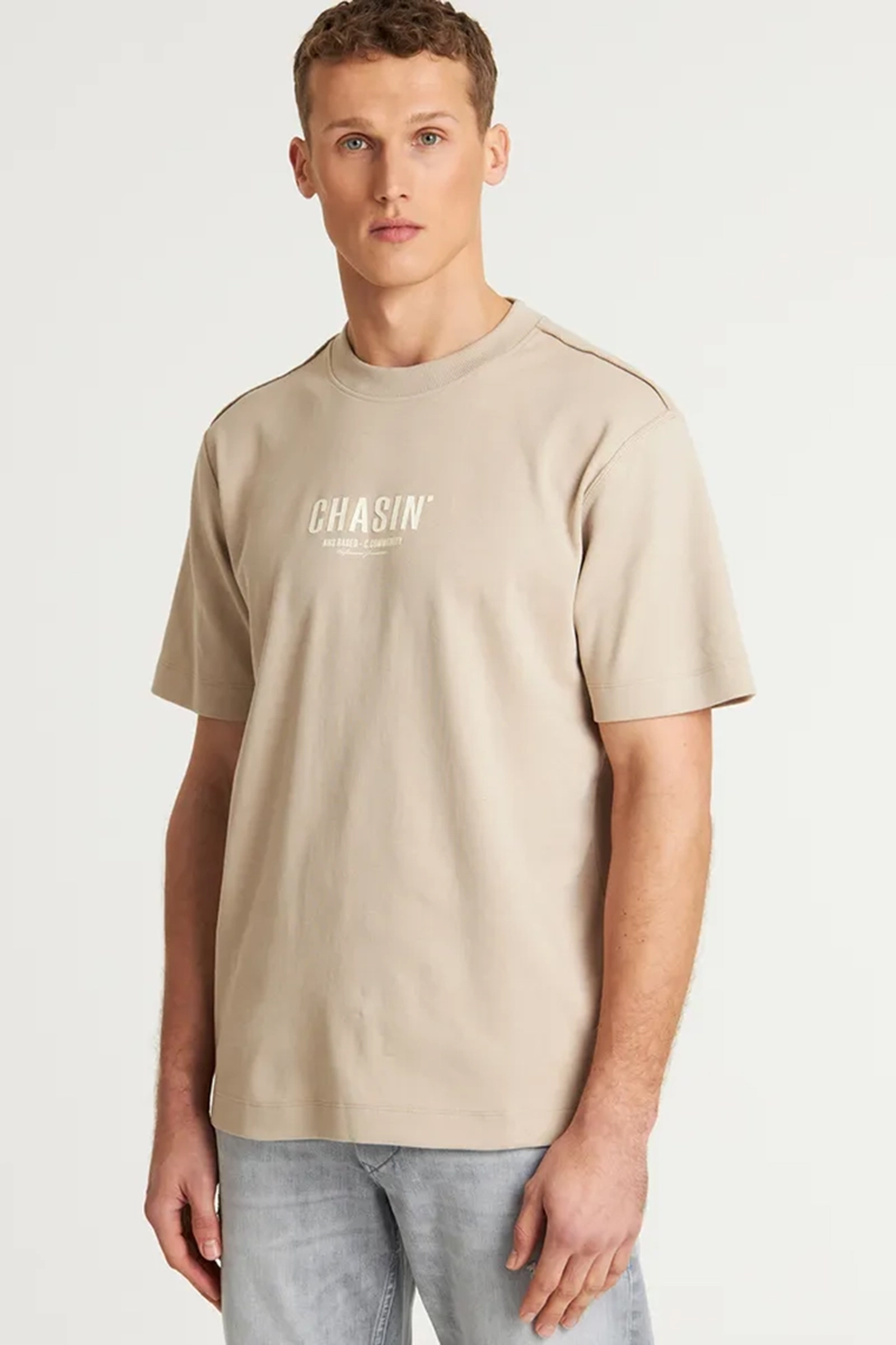 Heren t-shirt kortemouw bruin
