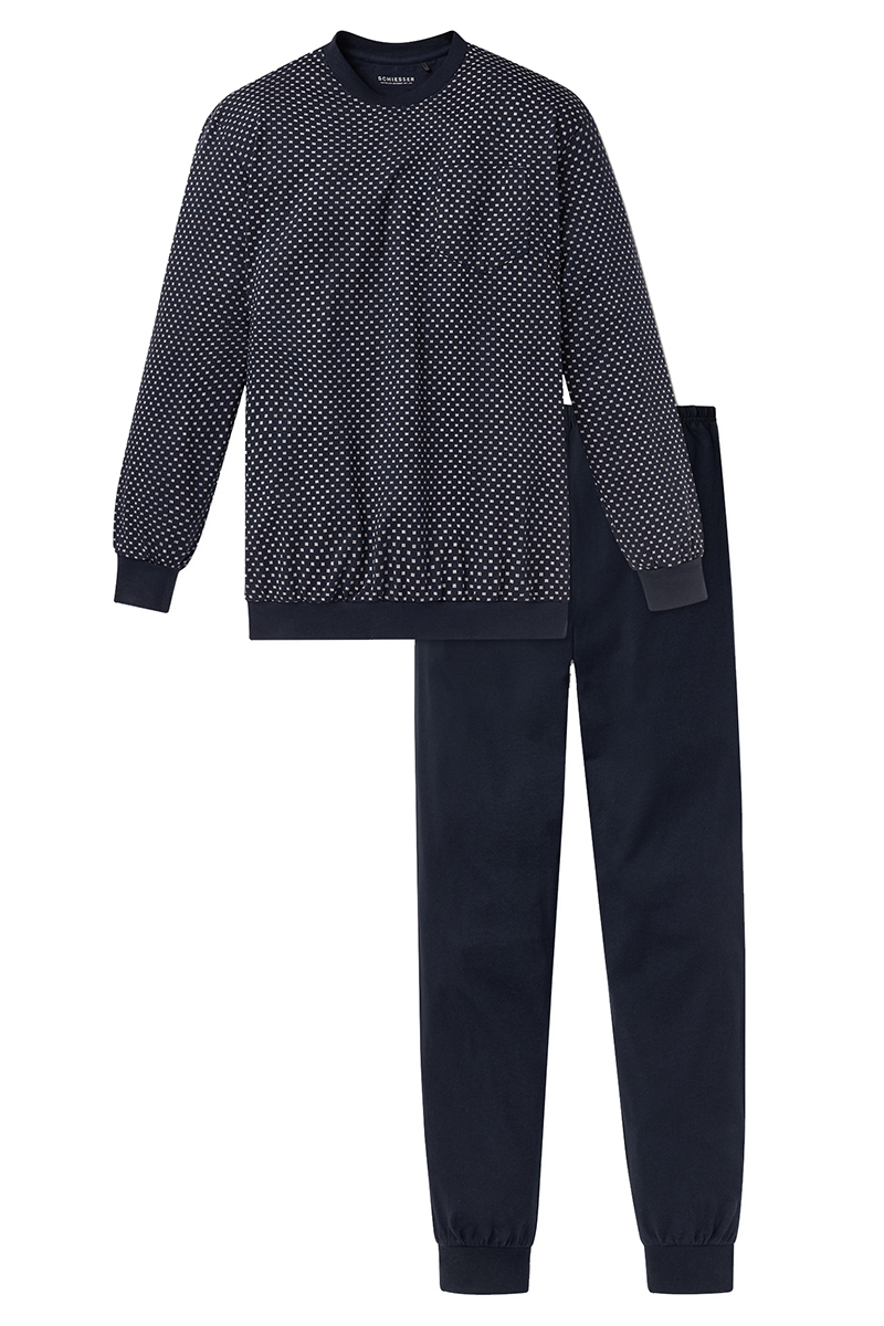 Schiesser Ondergoed heren pyjama 00287149 Blauw-1 1