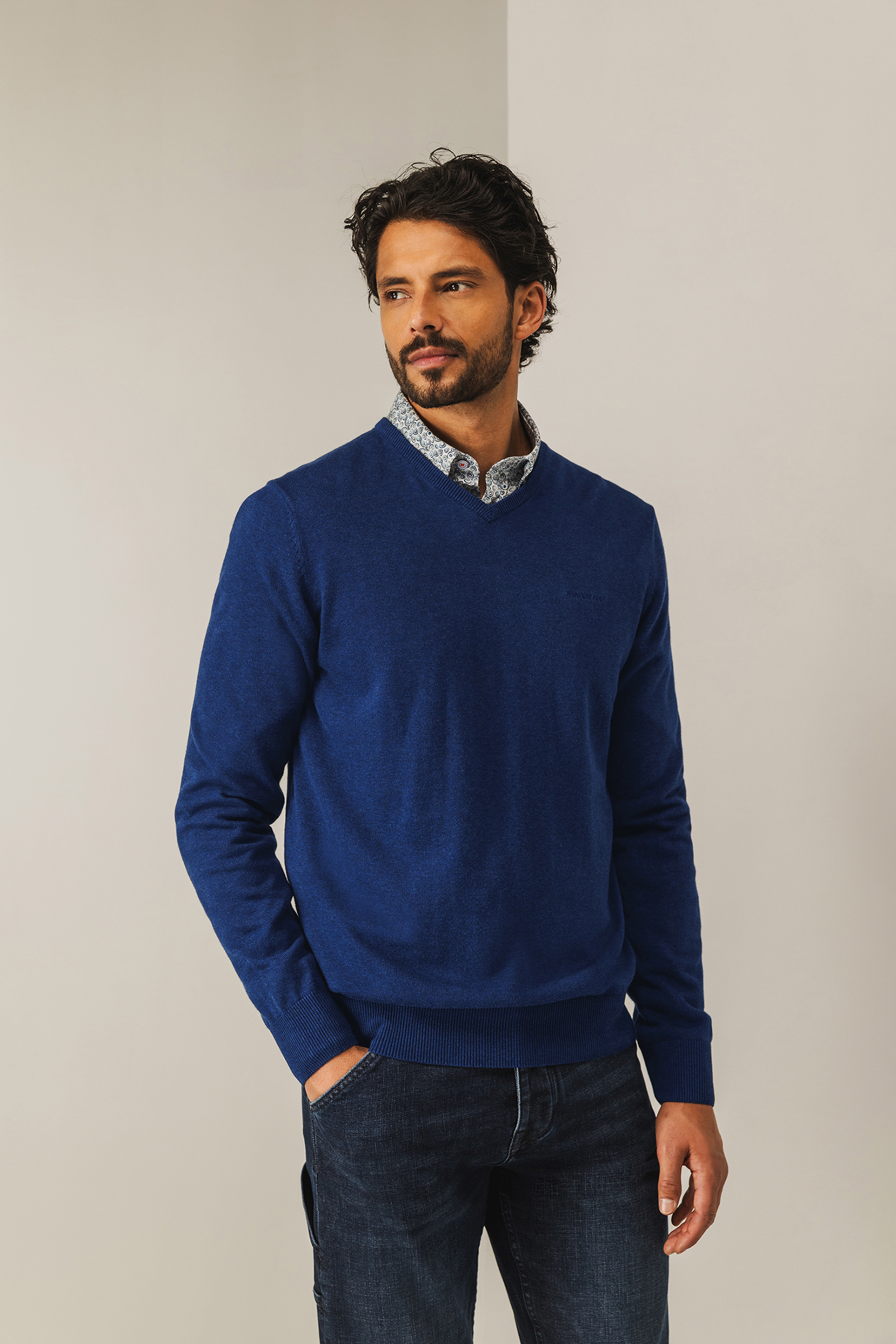 Heren trui blauw
