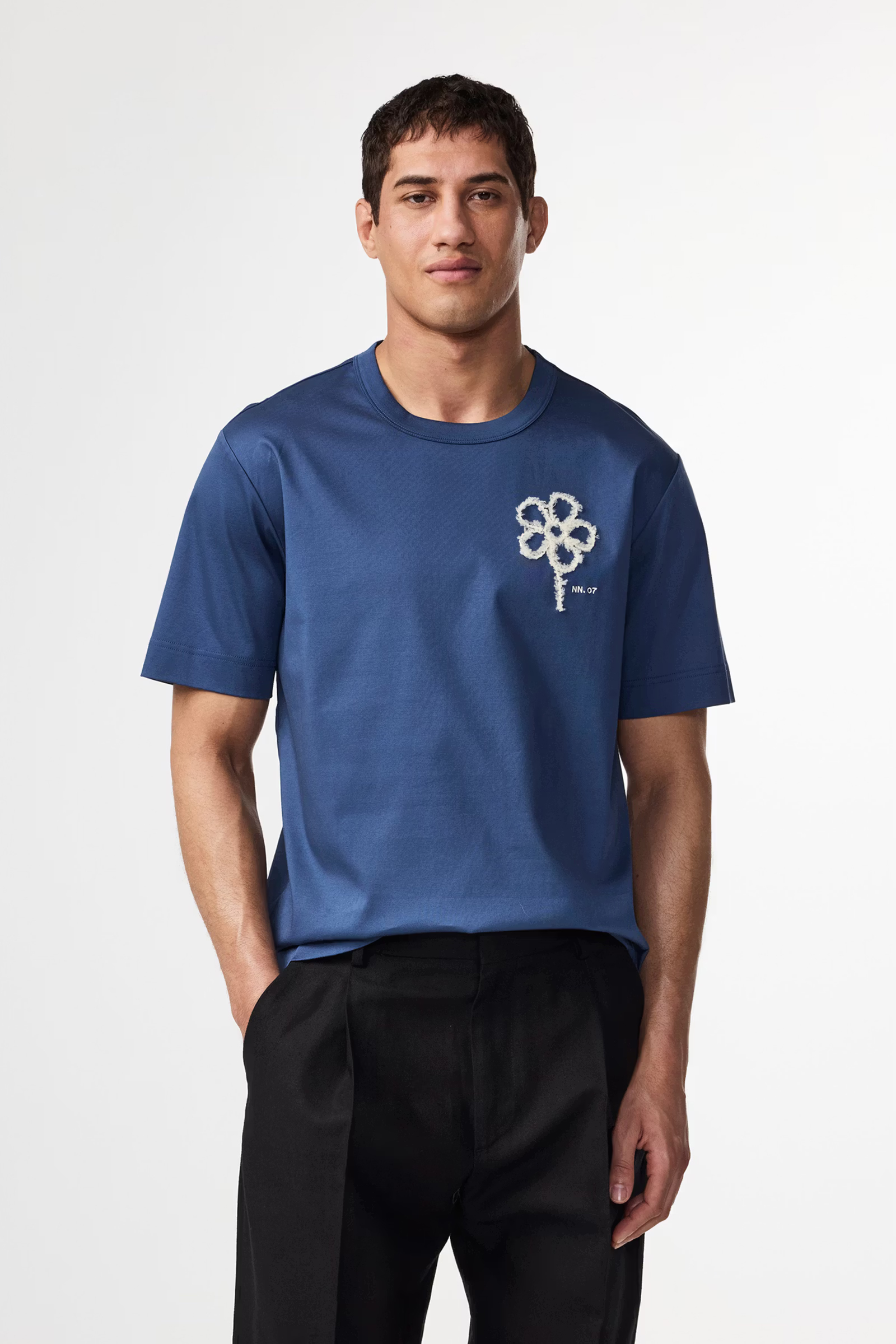 Heren t-shirt kortemouw blauw