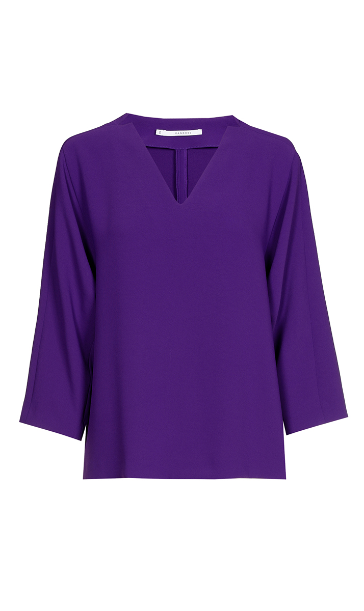 Dames blouse lange mouw paars